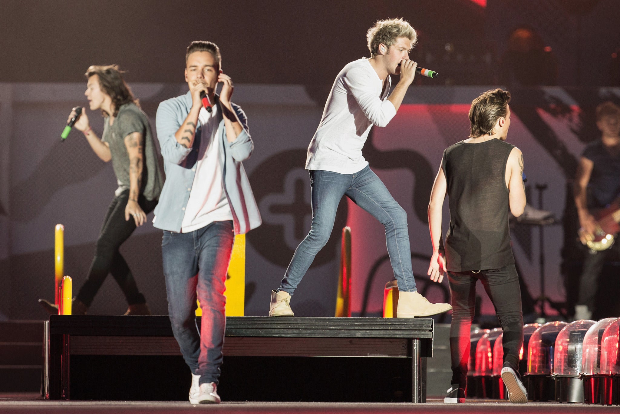 One Direction performing live