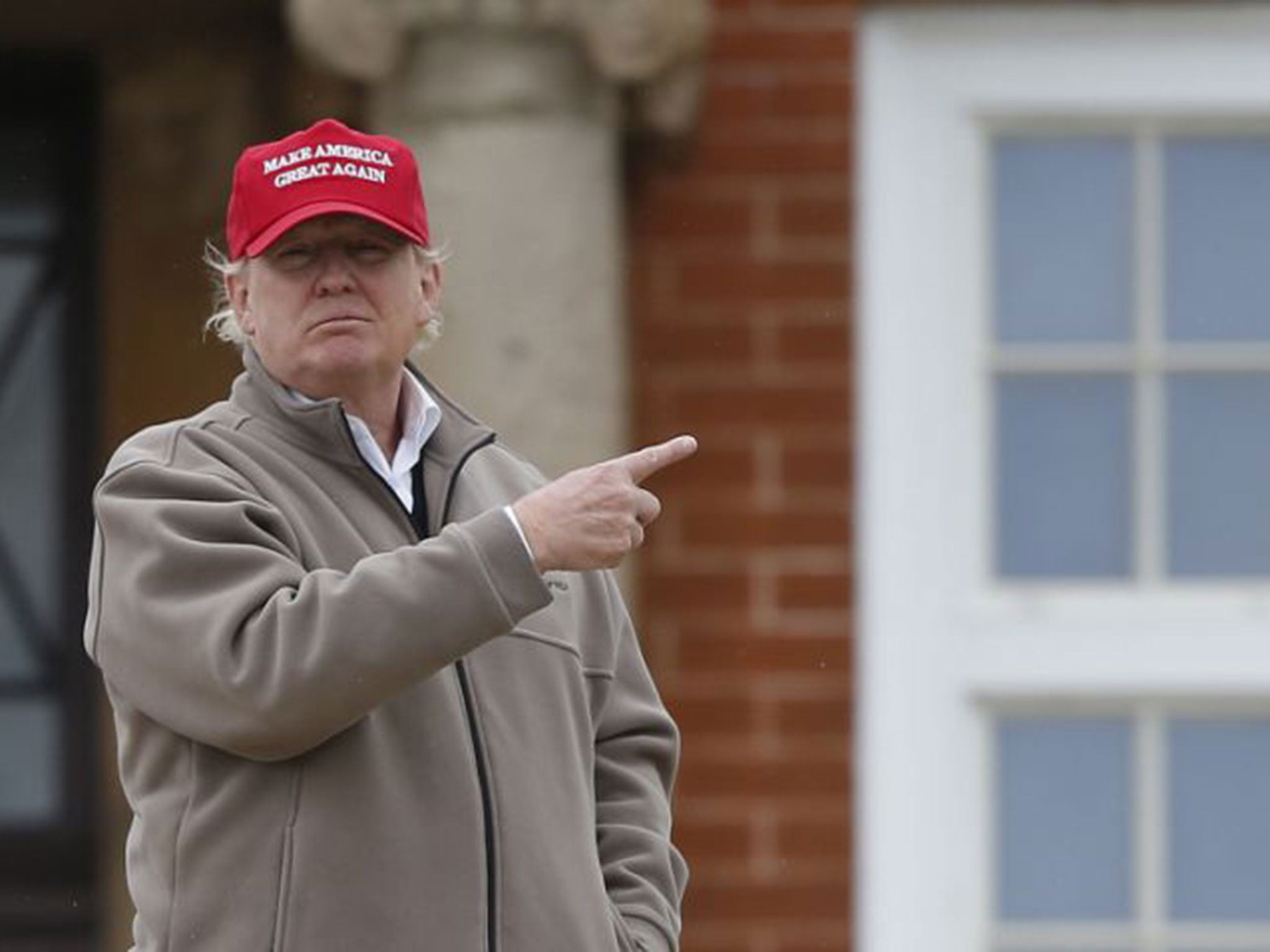 US Presidential Candidate Donald Trump outside his hotel in Turnberry