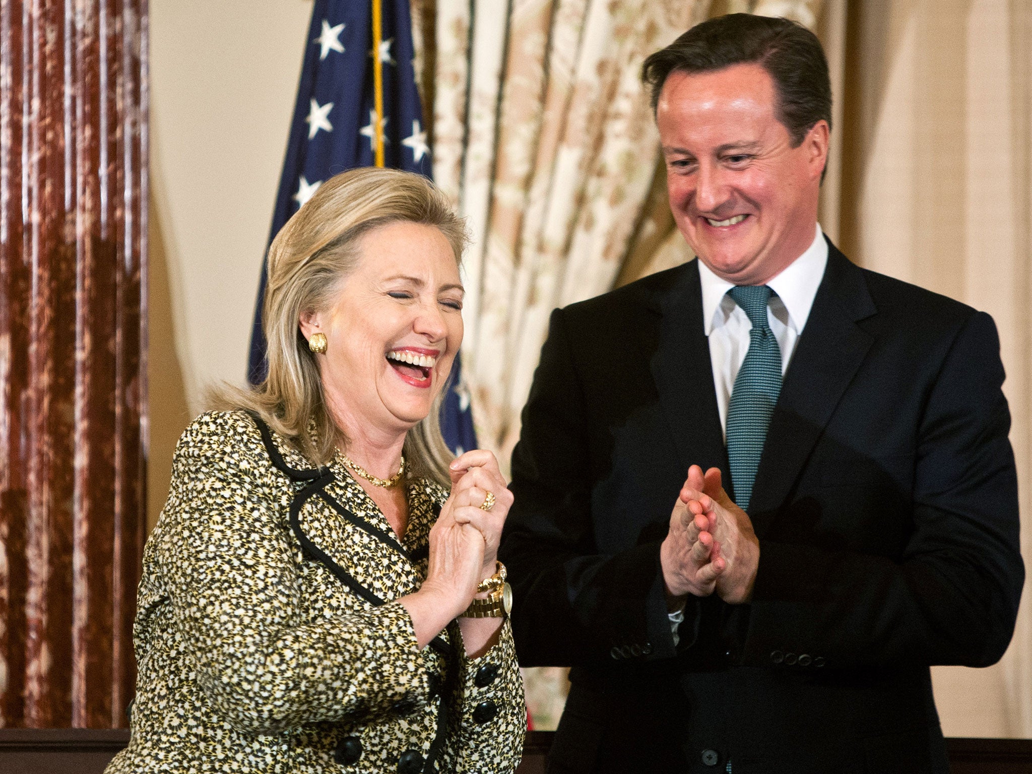 Ms Clinton and David Cameron