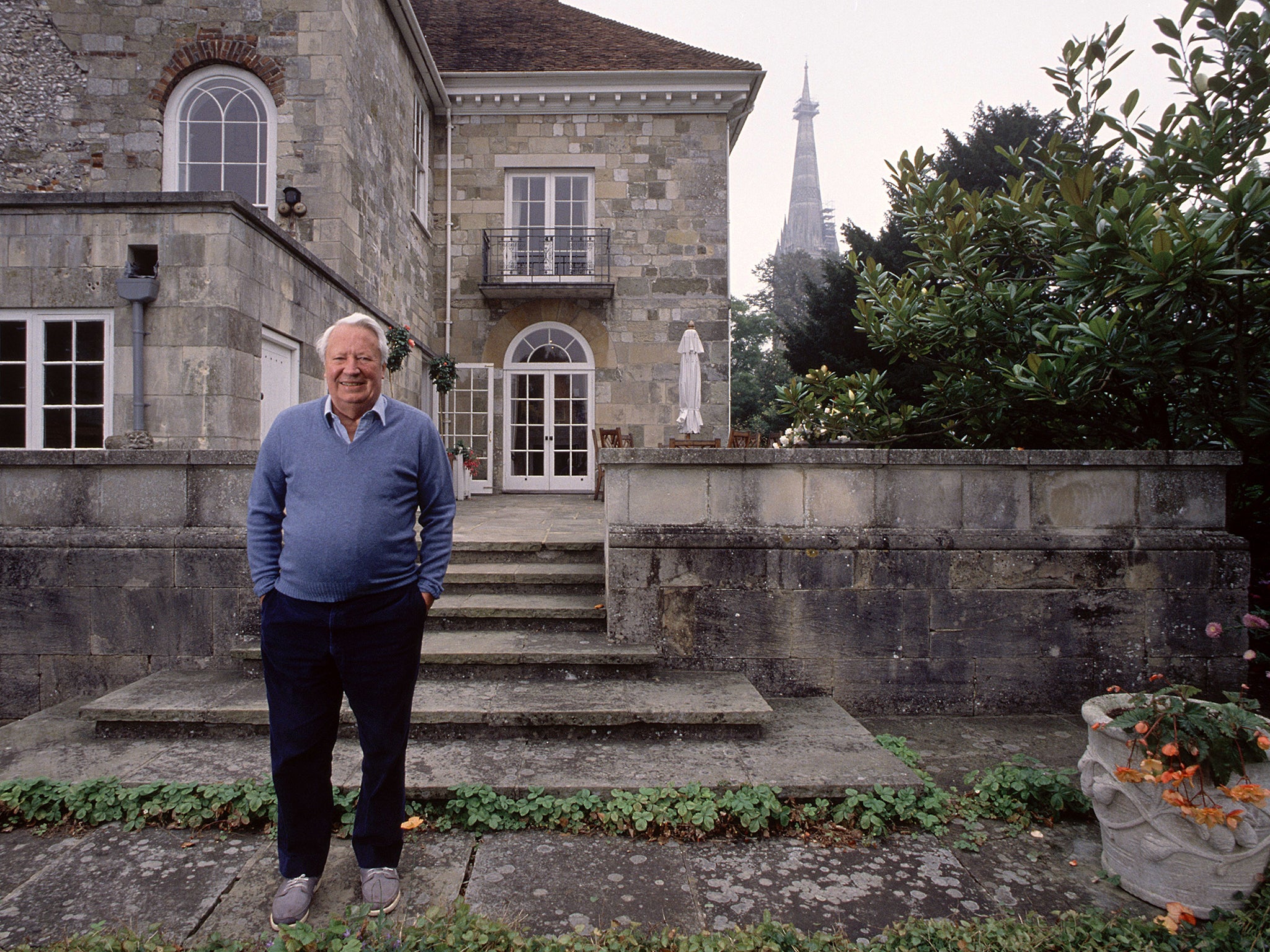 Edward Heath at his home in Salisbury in 1980s