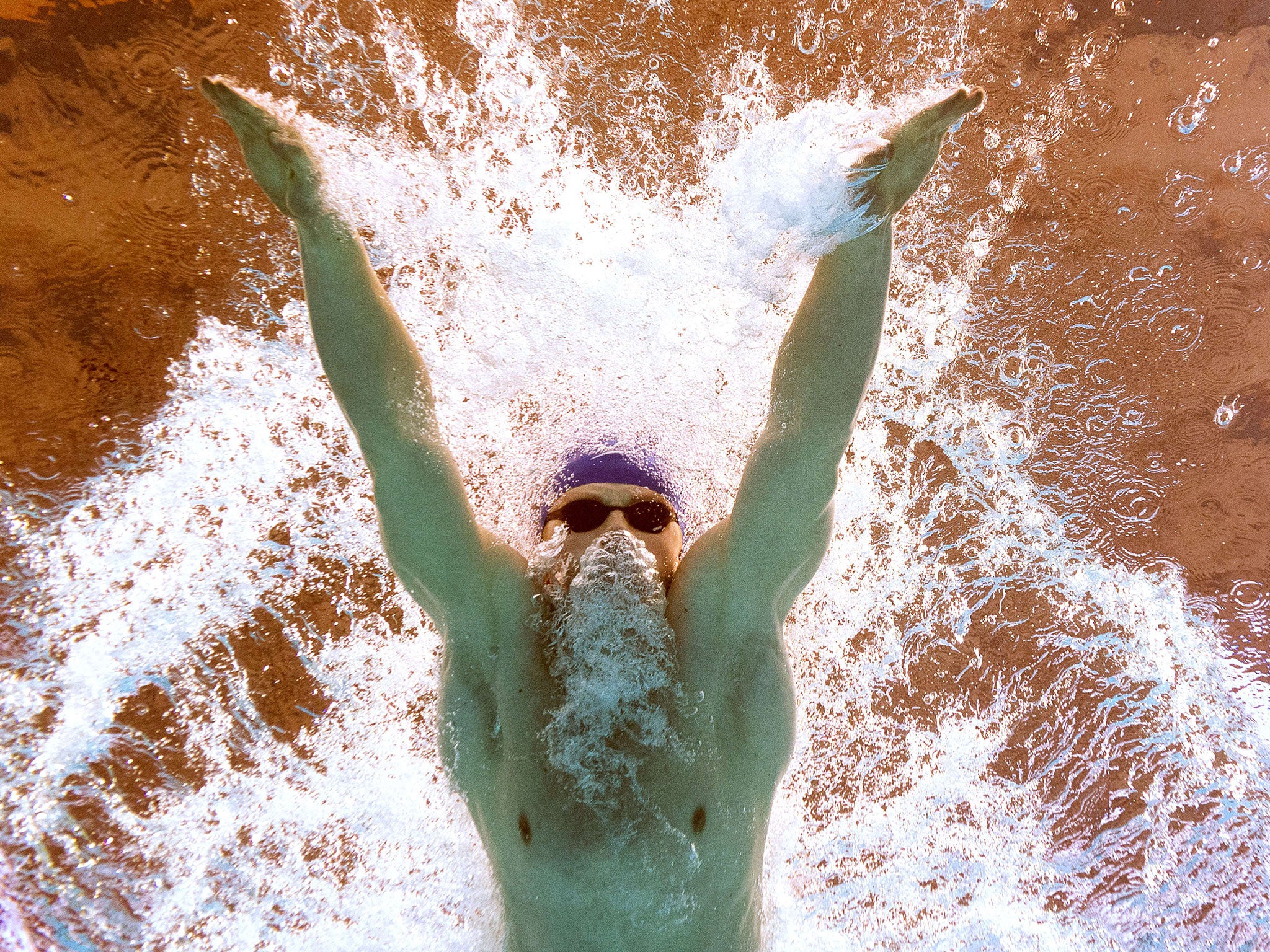 Adam Peaty on his way to 100m breaststroke gold at the World Swimming Championships in Russia