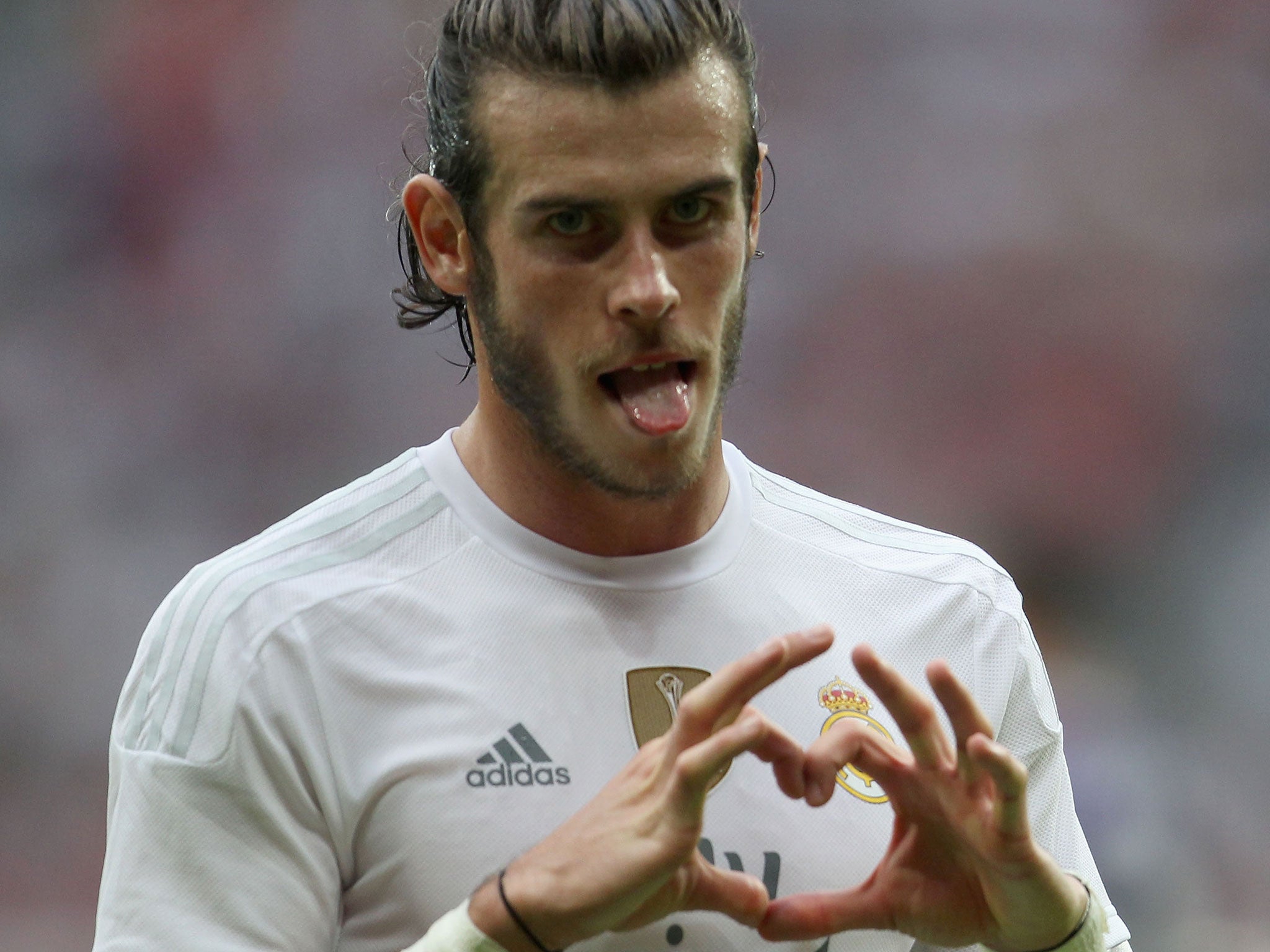 Gareth Bale with his trademark heart celebration