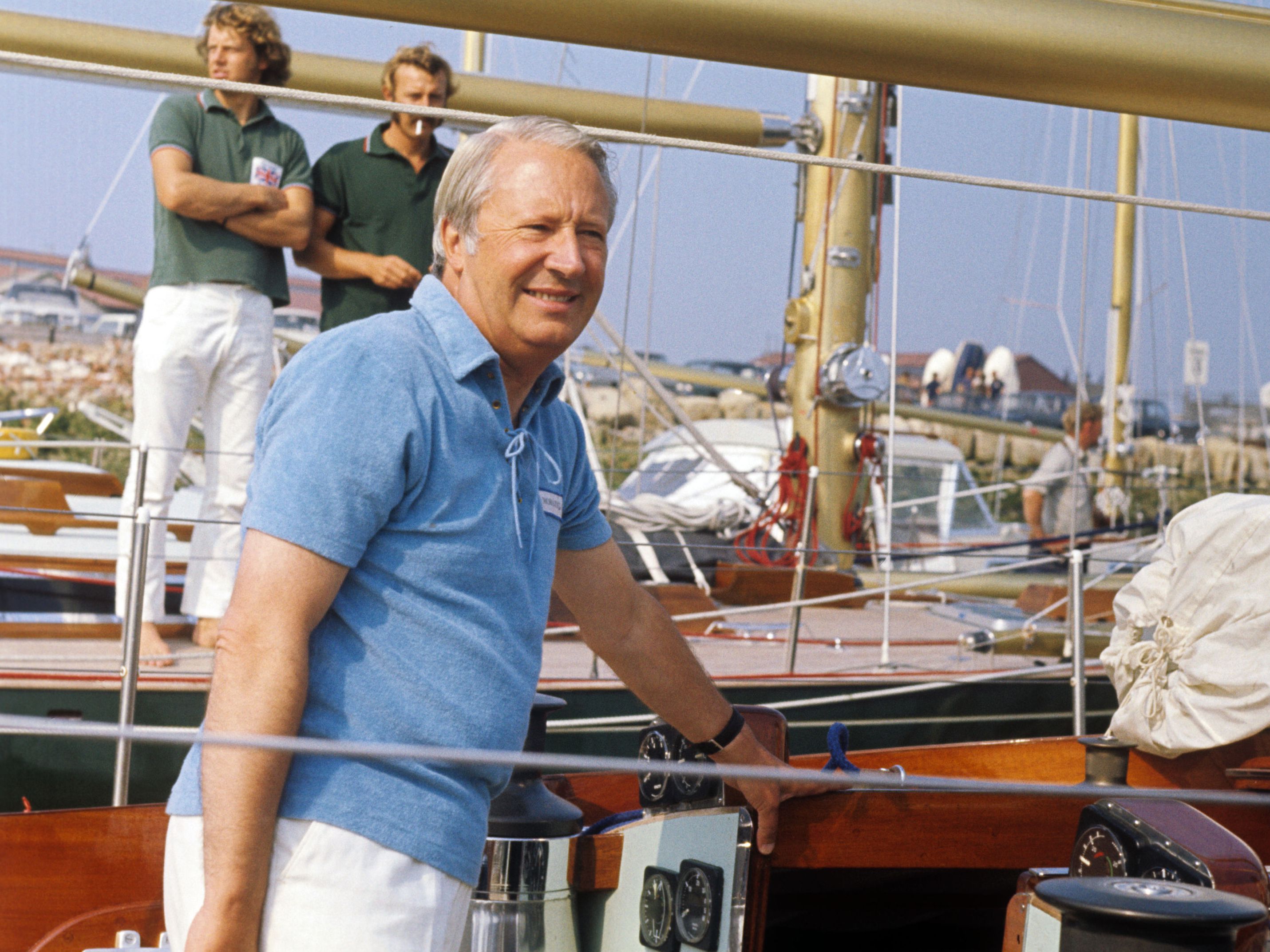 Sir Edward aboard his yacht, ‘Morning Cloud’, in 1971. Police in Jersey are investigating claims that he visited a children’s home that is now at the centre of a child sex-abuse inquiry