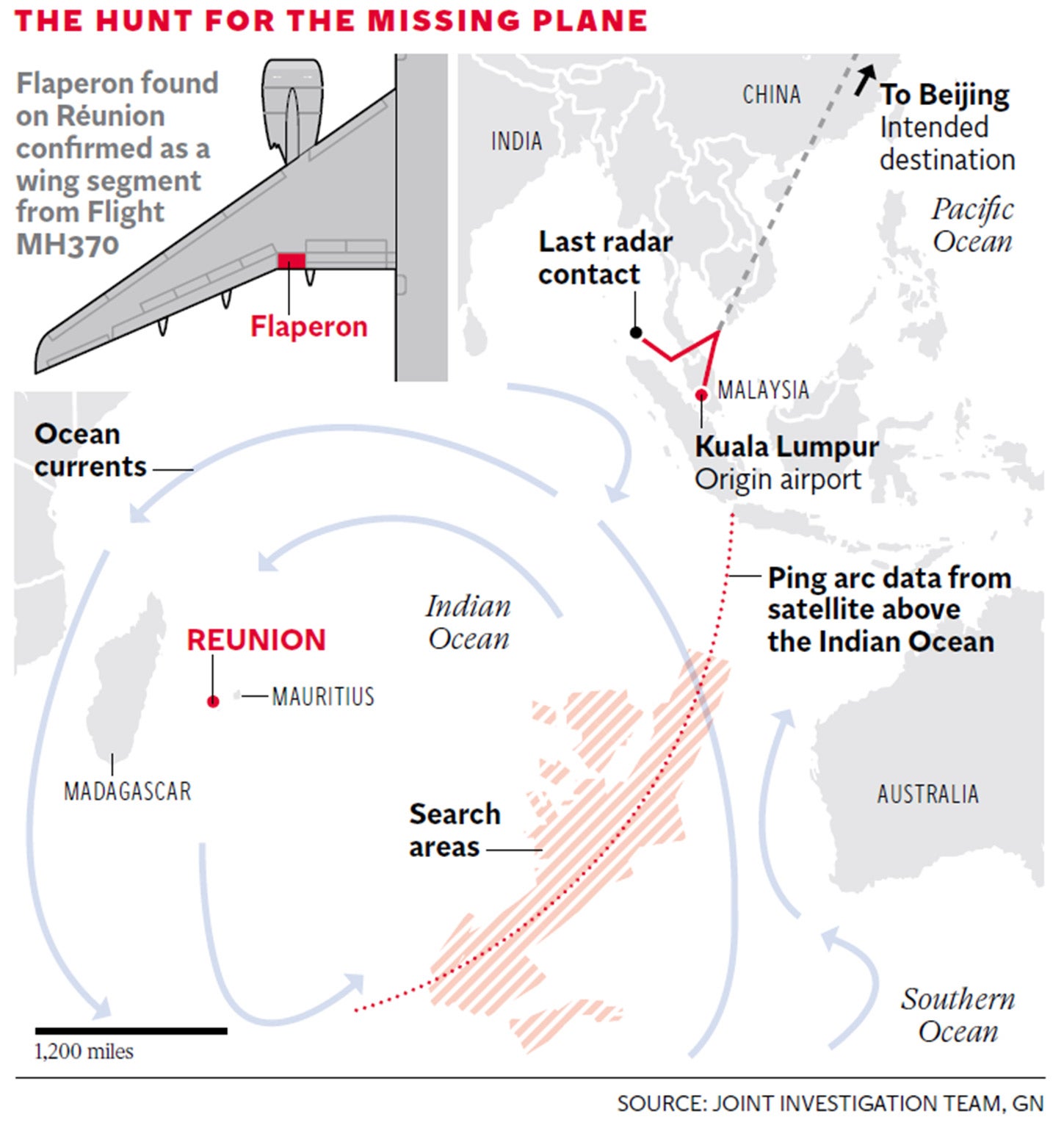 The search areas as they were before the official hunt for MH370 was suspended