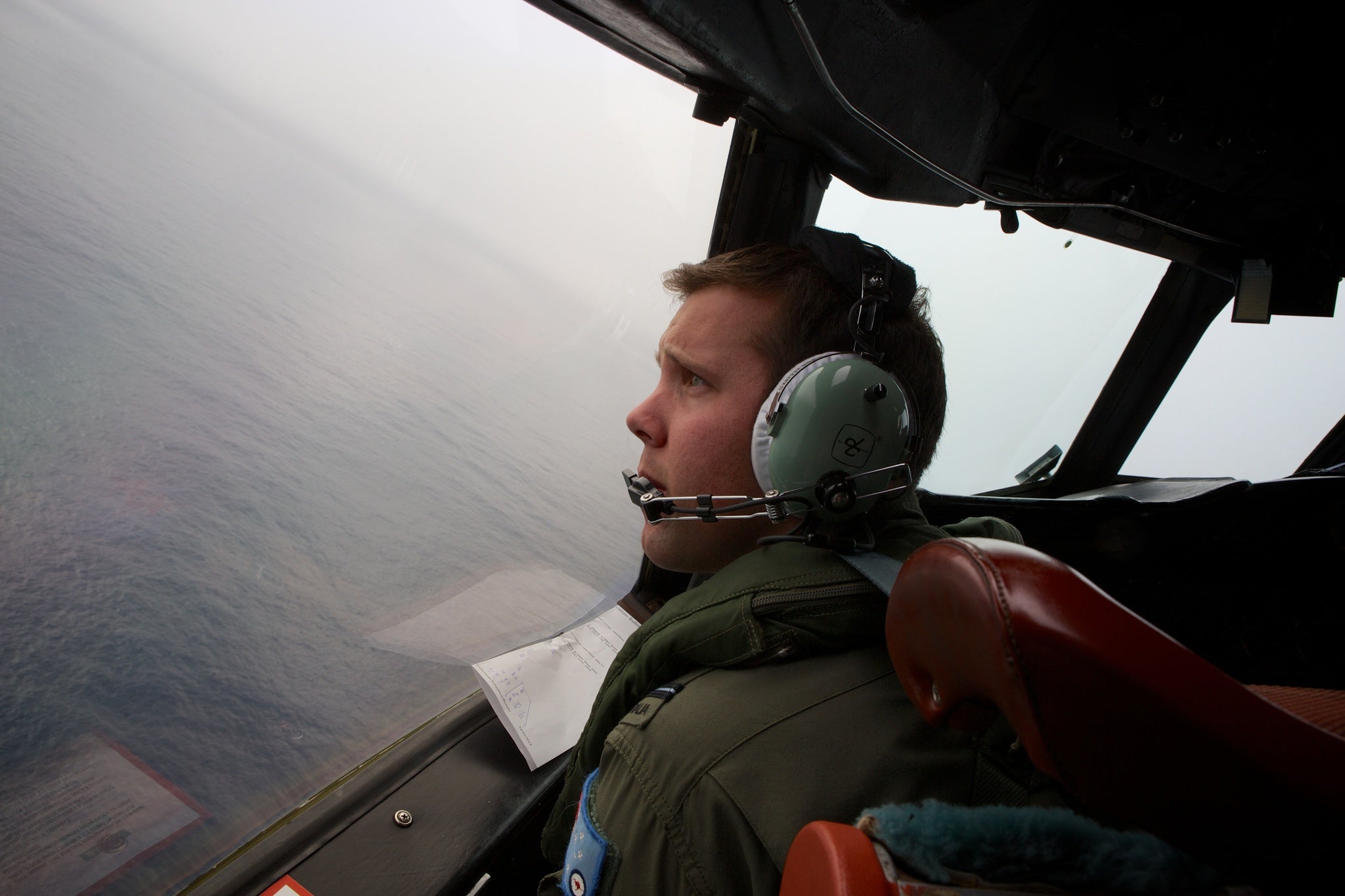 Flying Officer Marc Smith from the Royal Australian Air Force searches for MH370 in March 2014.