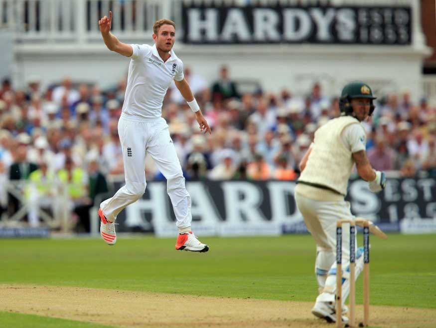 Stuart Broad celebrates