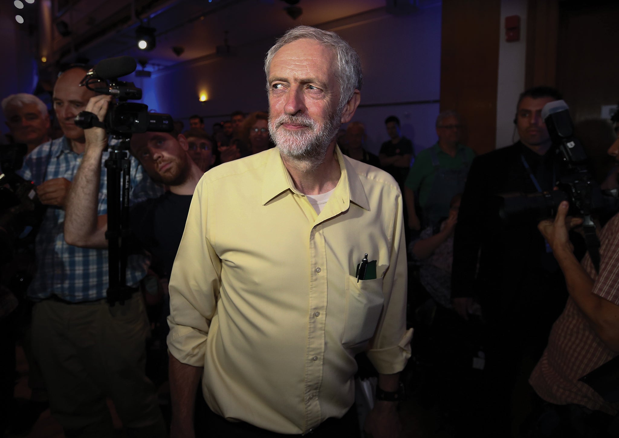 "I'm anti-business? Well that will come as news to my lovely local coffee shop" Jeremy Corbyn is greeted by supporters at a Labour party leadership rally on August 3, 2015