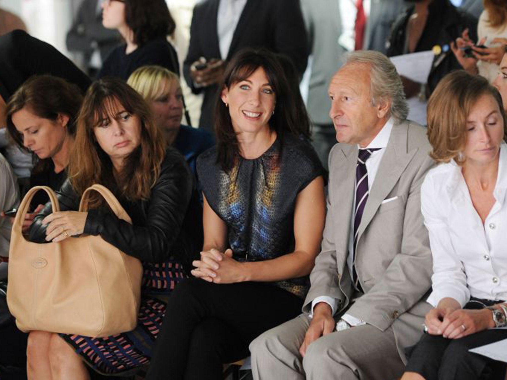 Samantha Cameron next to Vogue editor Alexandra Shulman at London Fashion Week