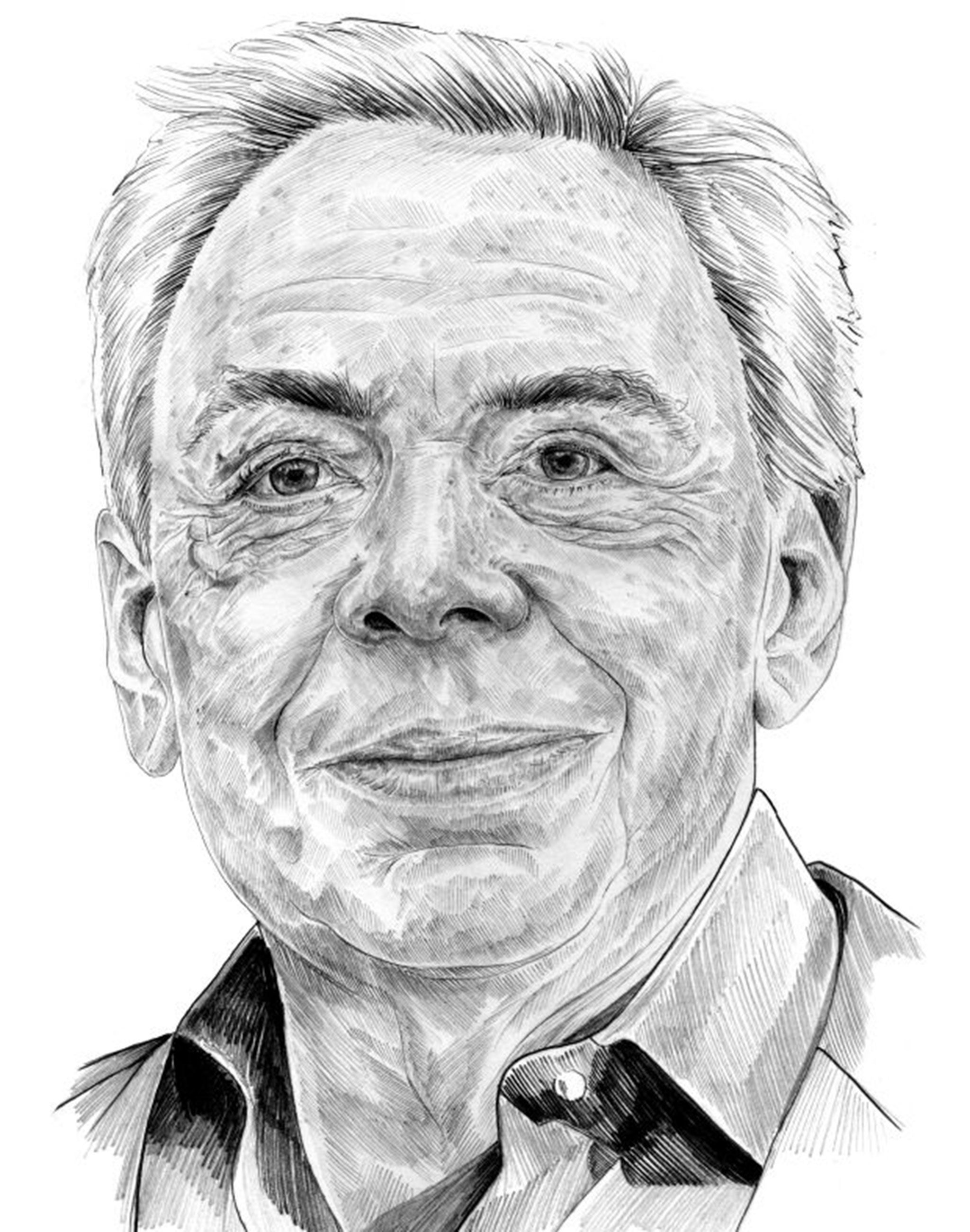 Sketch of Andrew Lloyd-Webber by Lauren Crow