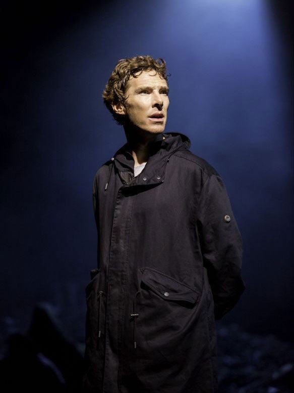 Benedict Cumberbatch as Hamlet in the production of Hamlet at the Barbican centre, London.