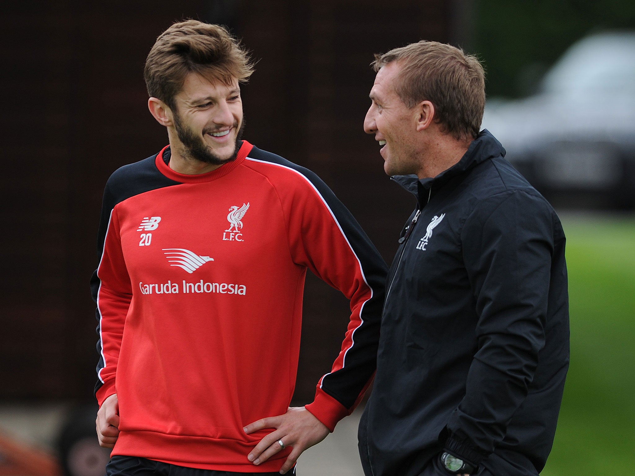Adam Lallana with Brendan Rodgers