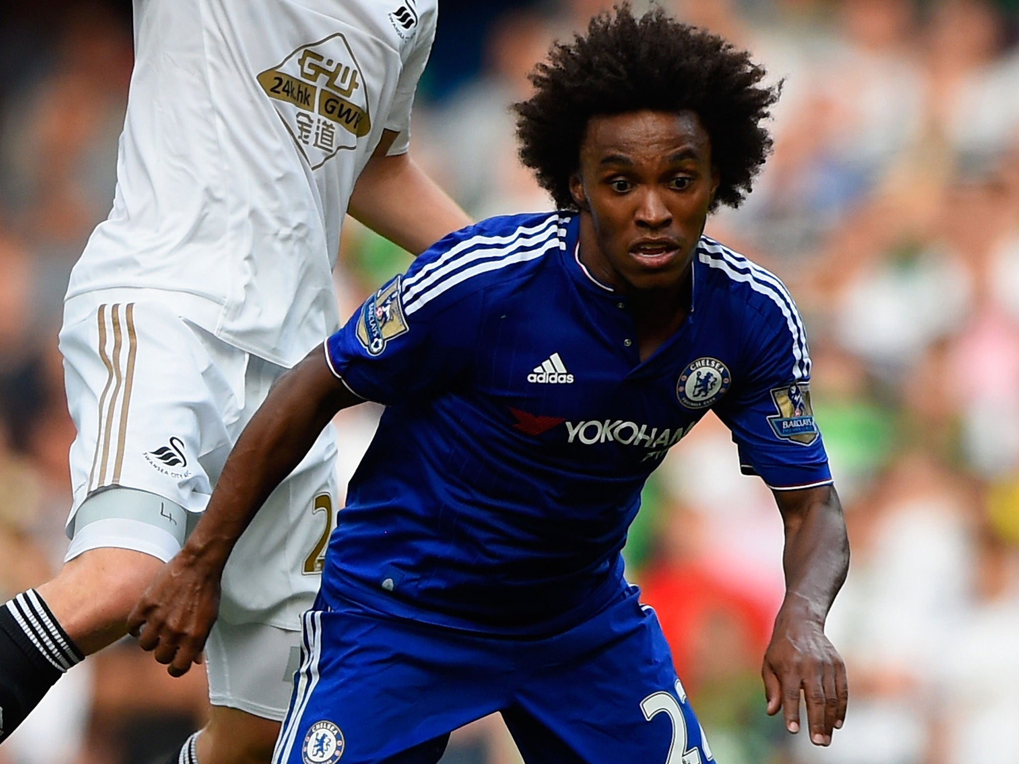 Willian in action against Swansea