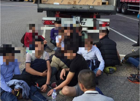 18 people were found in the lorry