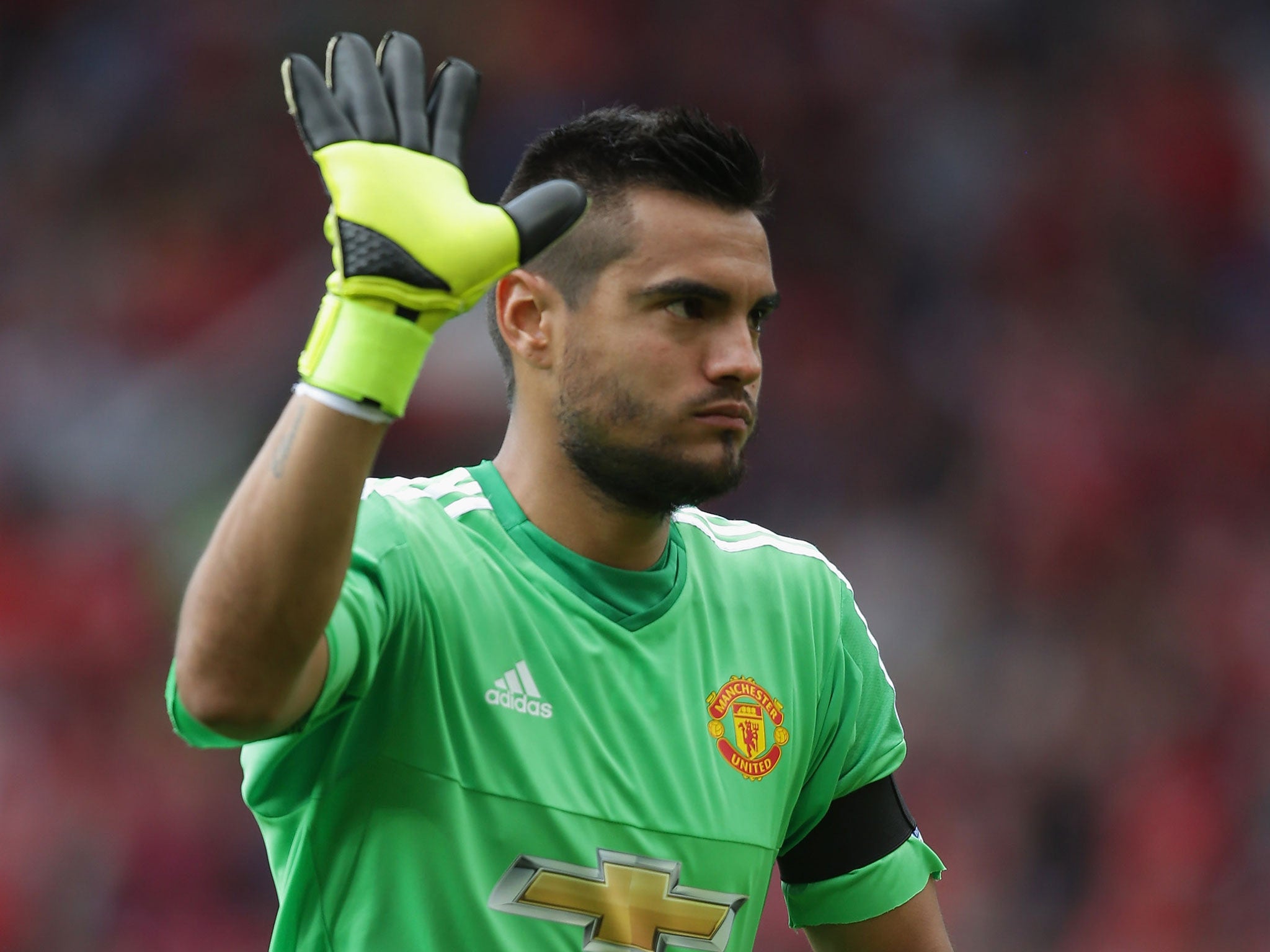 Sergio Romero in goal for Manchester United