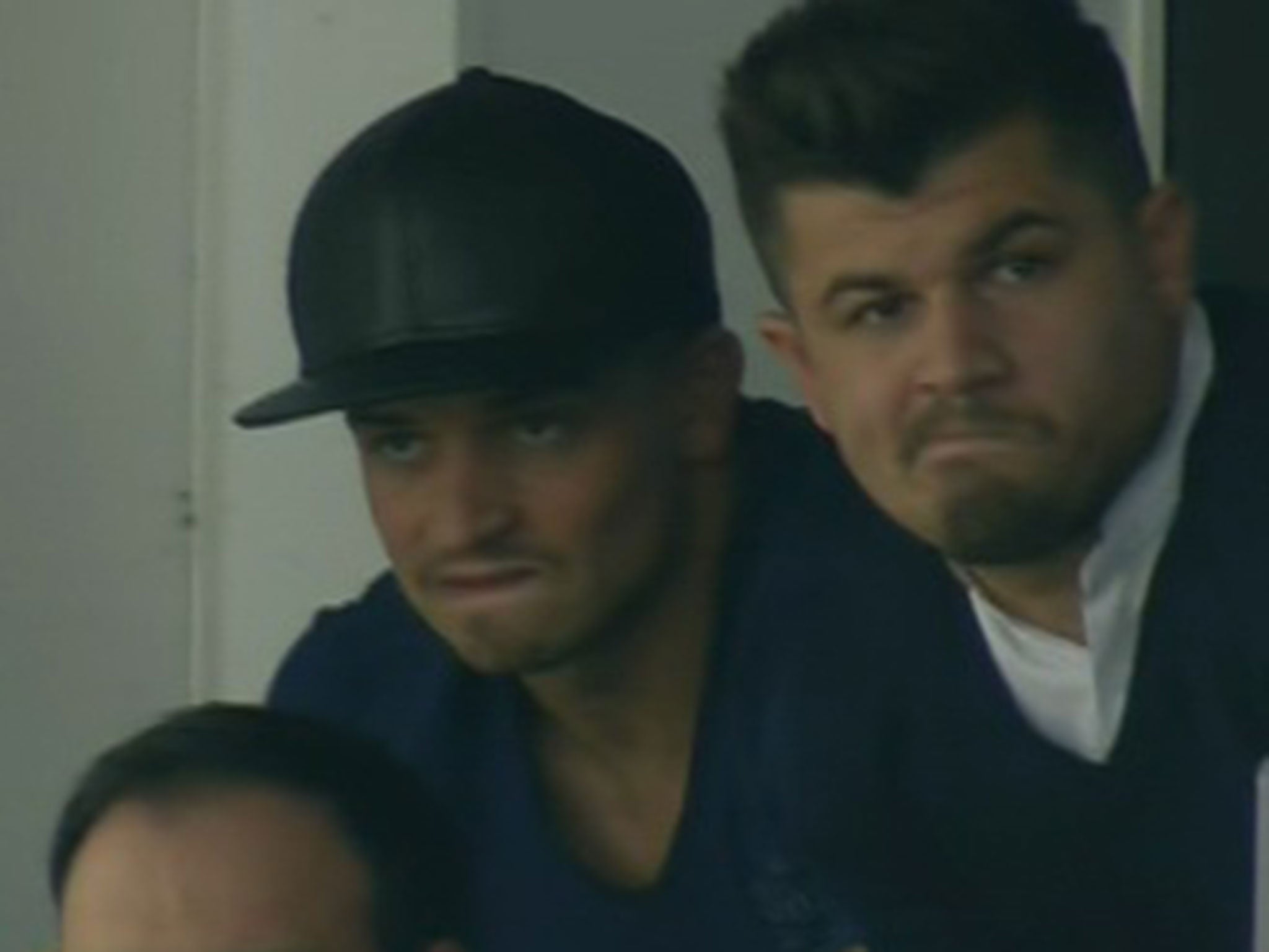 Xherdan Shaqiri (in baseball cap) at the Britannia Stadium