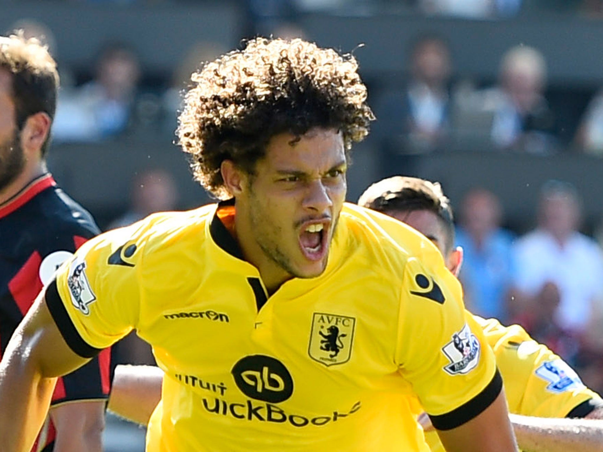 Rudy Gestede celebrates his winner at Bournemouth