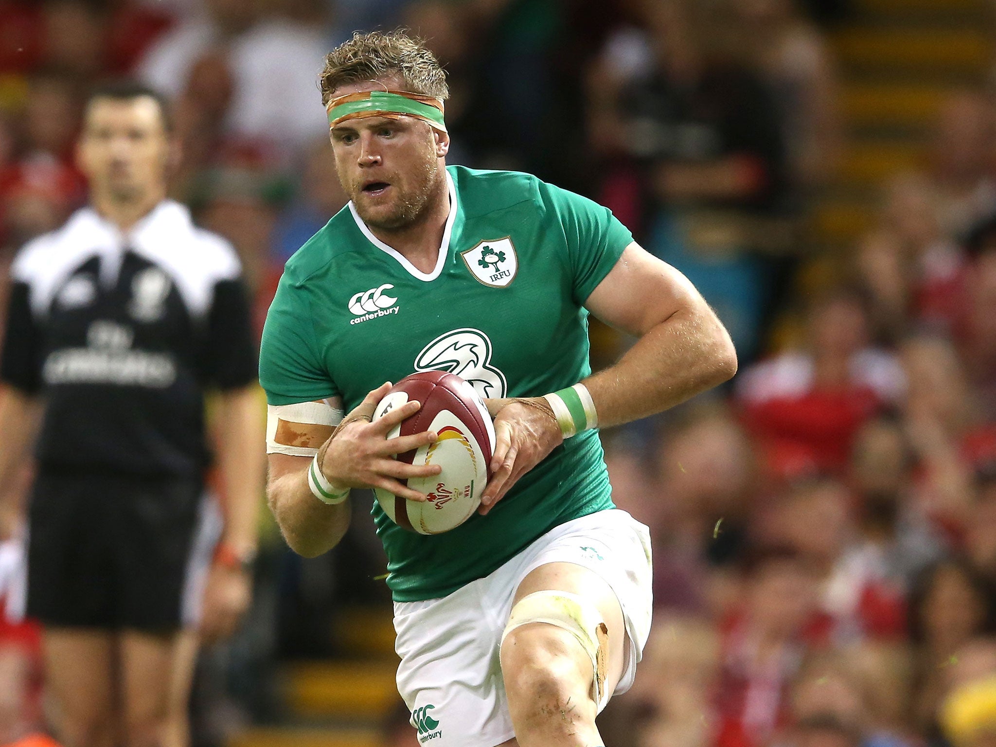 Ireland’s No 8 Jamie Heaslip dominated the first half