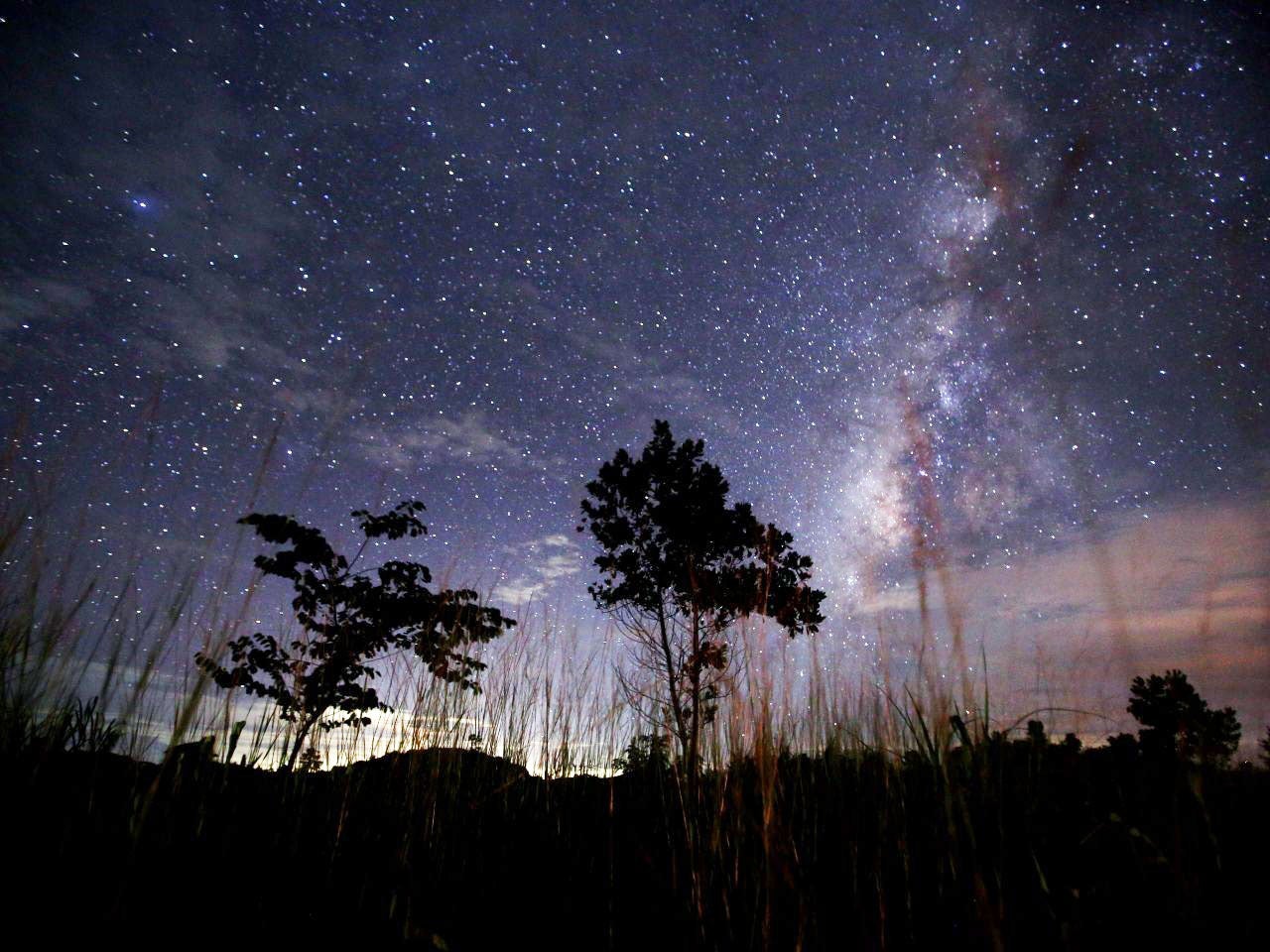 The Perseid meteor shower peaks every August, when pieces of comet stuff hit the Earth's atmosphere and disintegrate