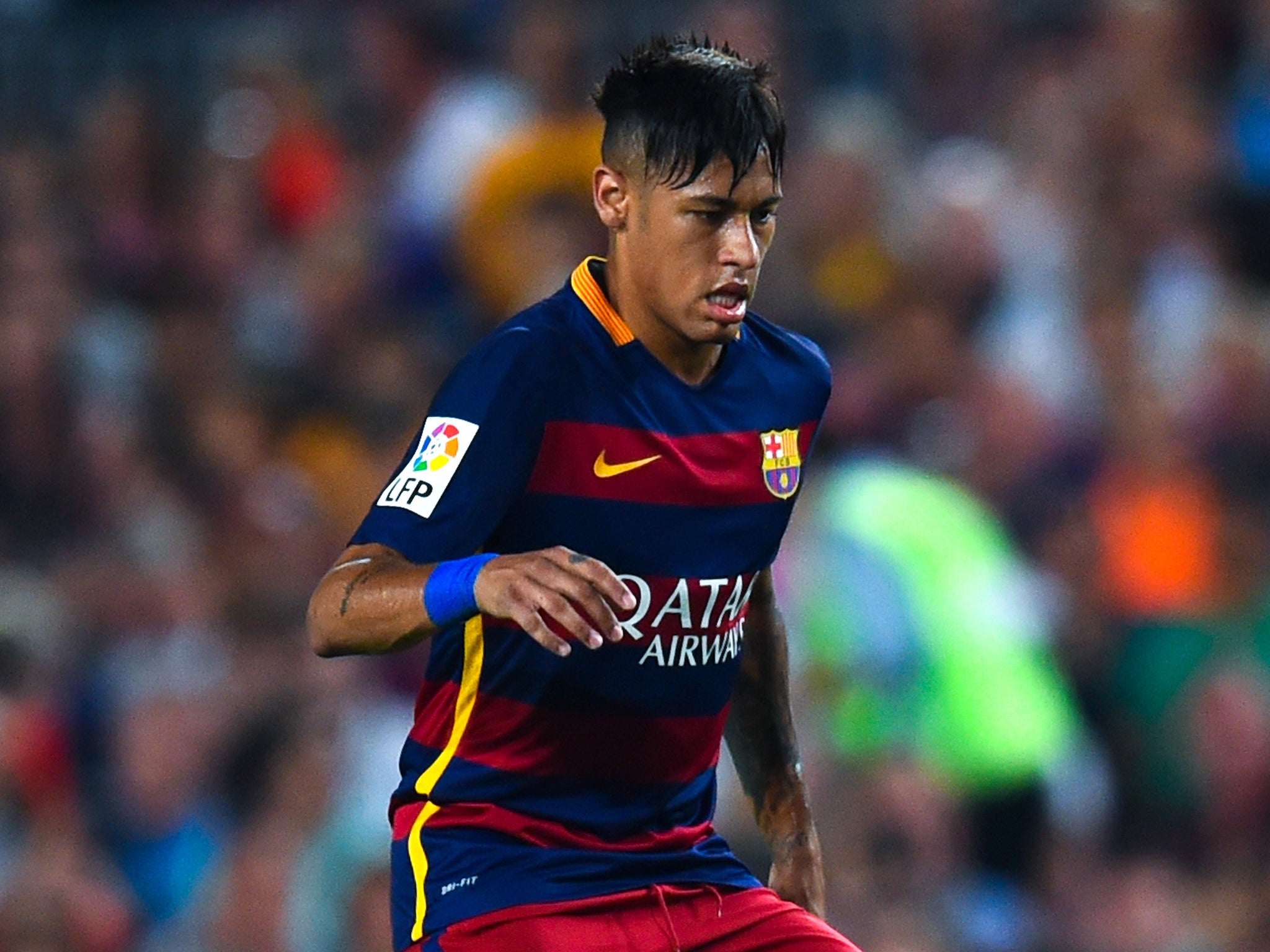 Neymar in action for Barcelona