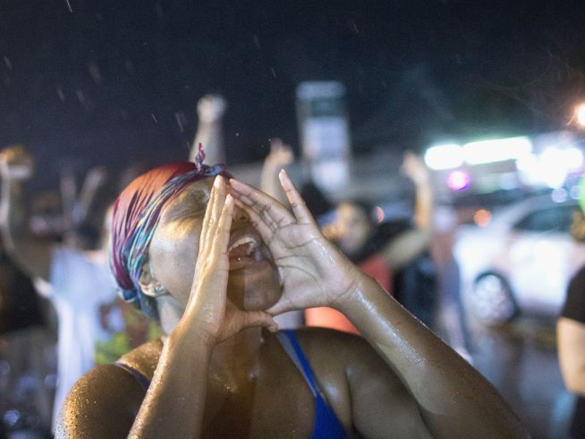 A woman shouts at the protest (Image: Scott Olson/Getty Images)