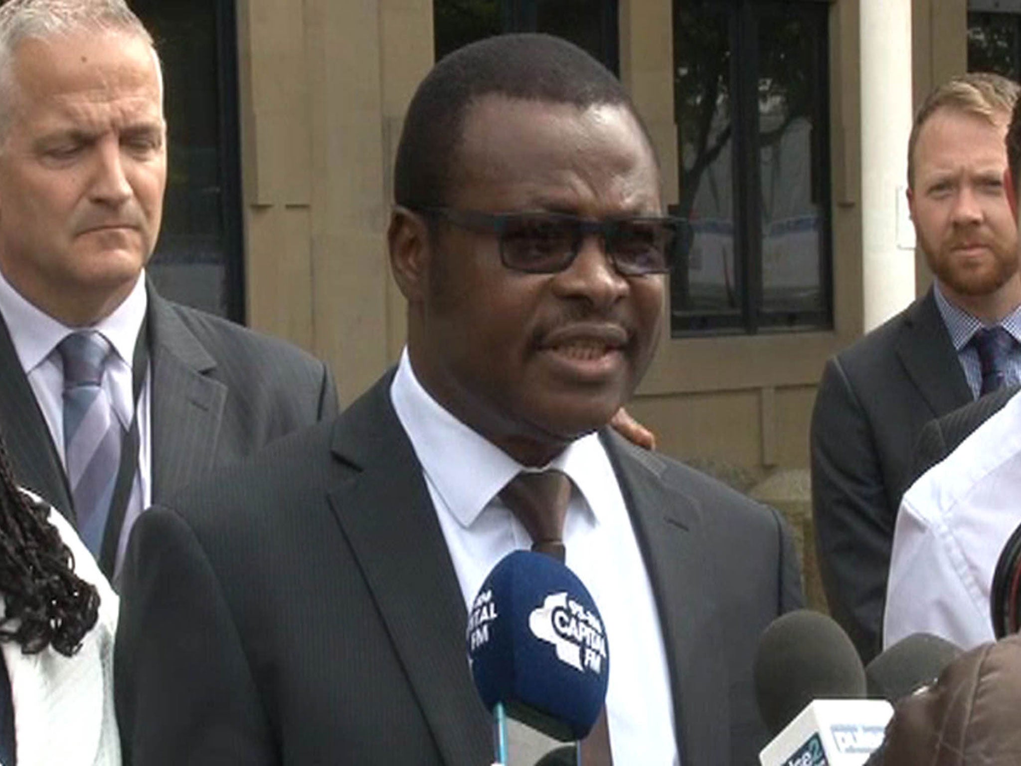 Vincent Uzomah outside court in Bradford, where his assailant was sentenced