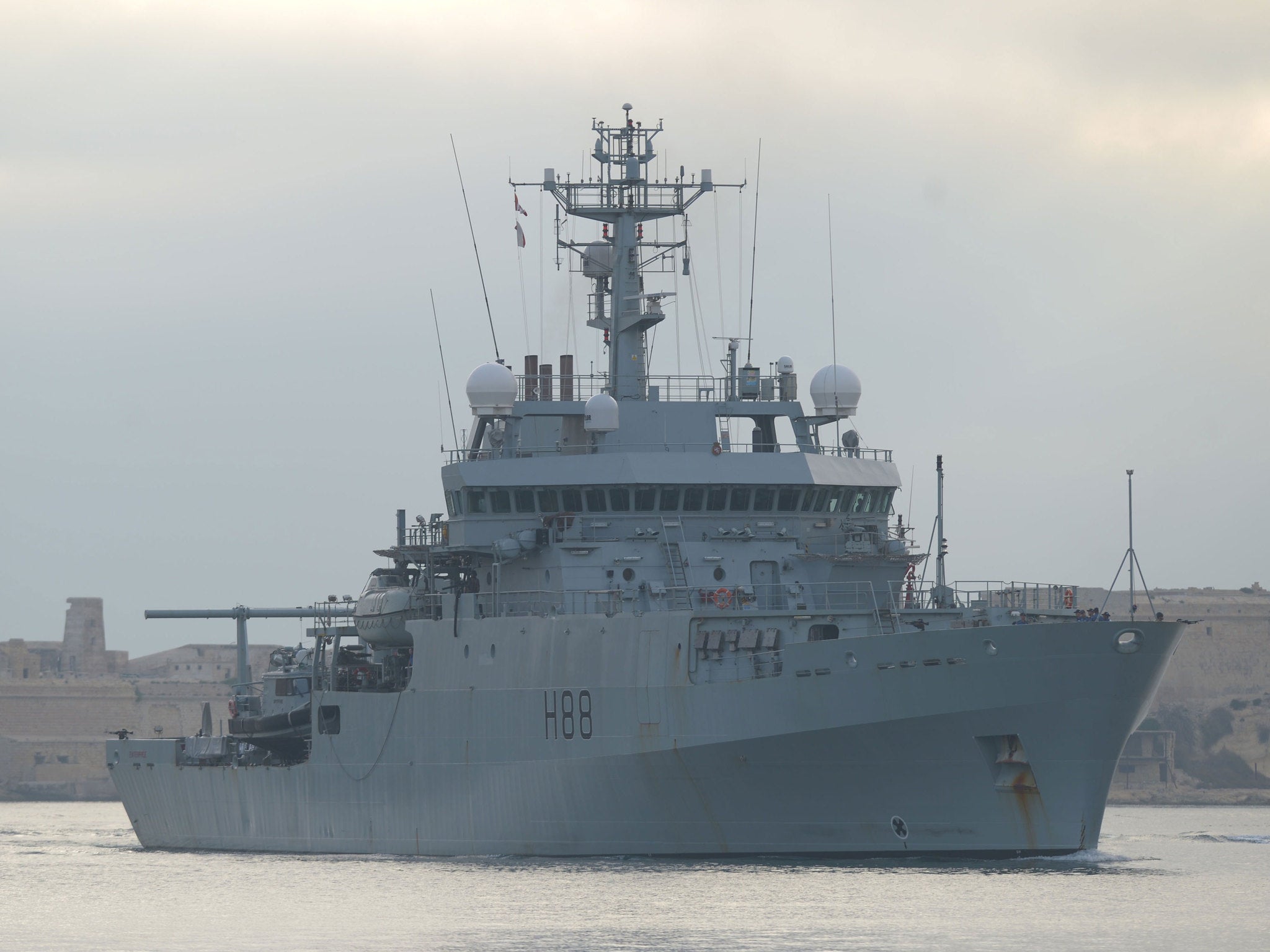 The HMS Enterprise is conducting surveillance work along the Libyan coast