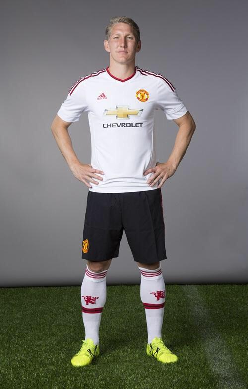 Bastian Schweinsteiger in the new Manchester United away kit