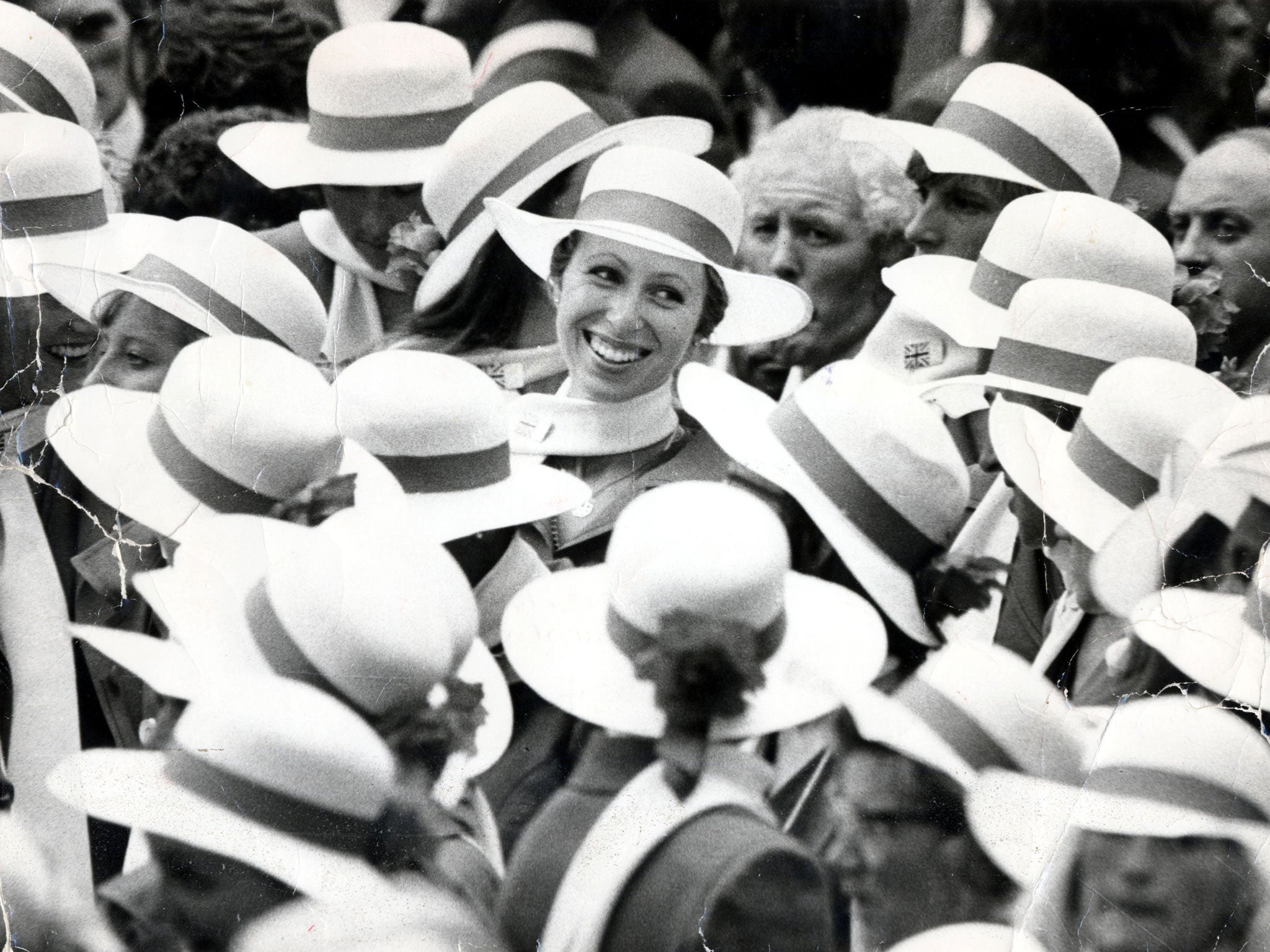 Princess Anne at the opening ceremony of the 1976 Olympic Games in Montreal, where she was a member of Britain's equestrian team