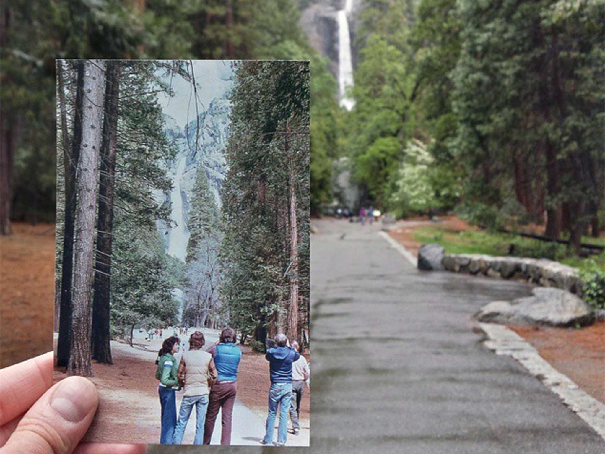 Lower Yosemite Falls in Yosemite National Park | April 1979 &amp; May 2015