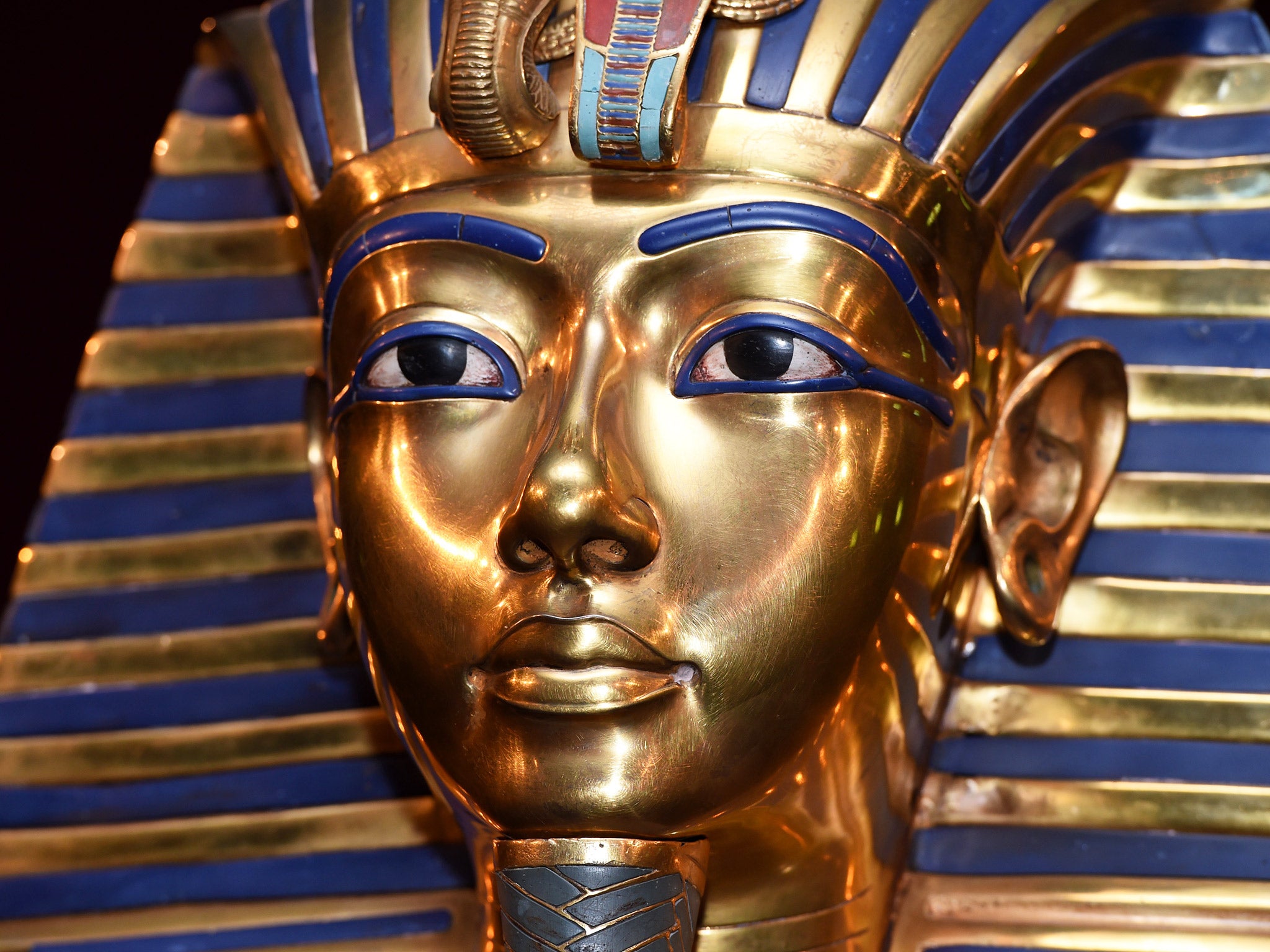 The burial mask of Egyptian Pharaoh Tutankhamun, at an exhibition in Munich earlier this year