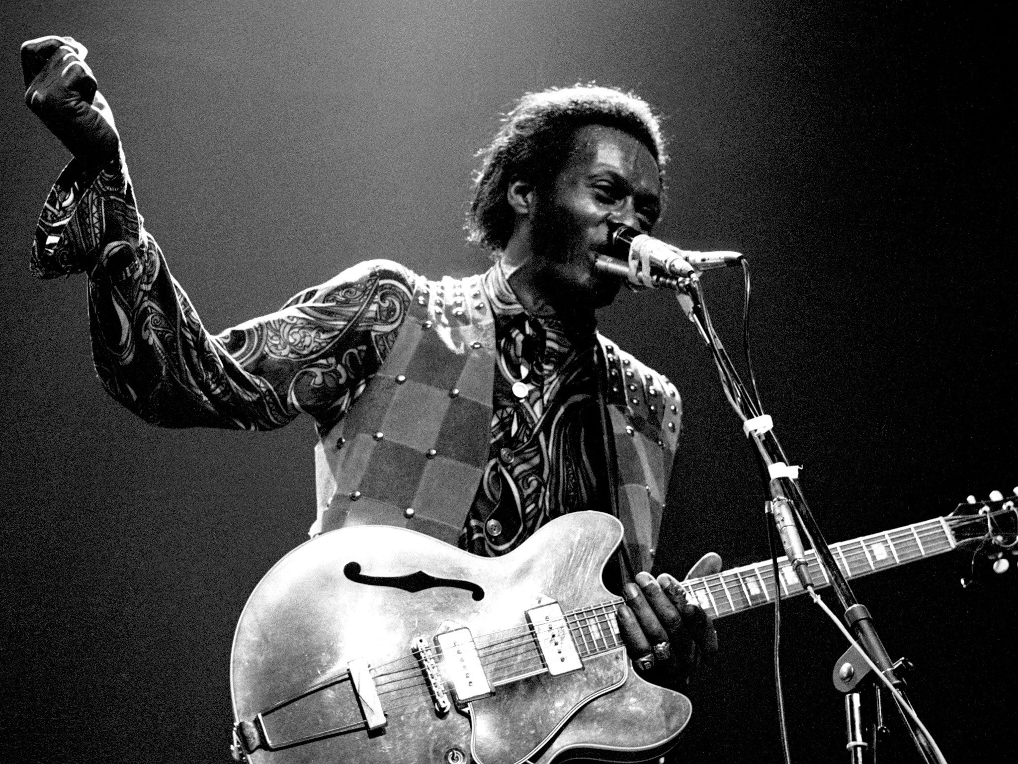 Electrifying: Chuck Berry performs at Wembley Stadium in 1972