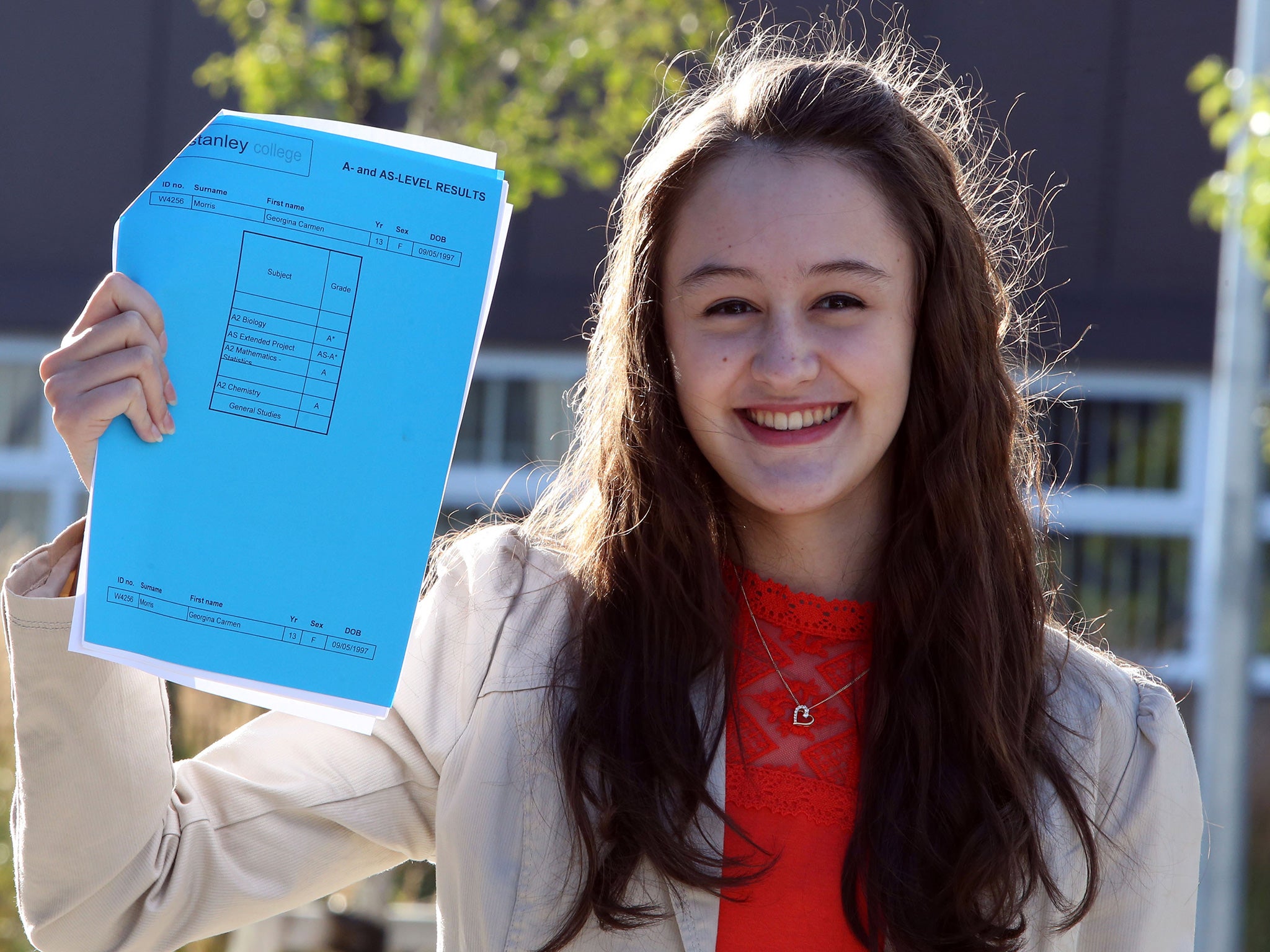 Georgina Morris, who achieved two A* and two A grades