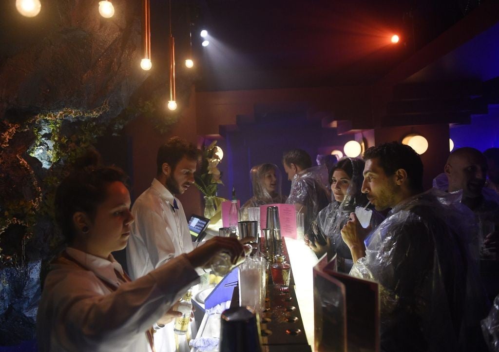 Customers can also buy normal drinks at the less cloudy bar (EPA)