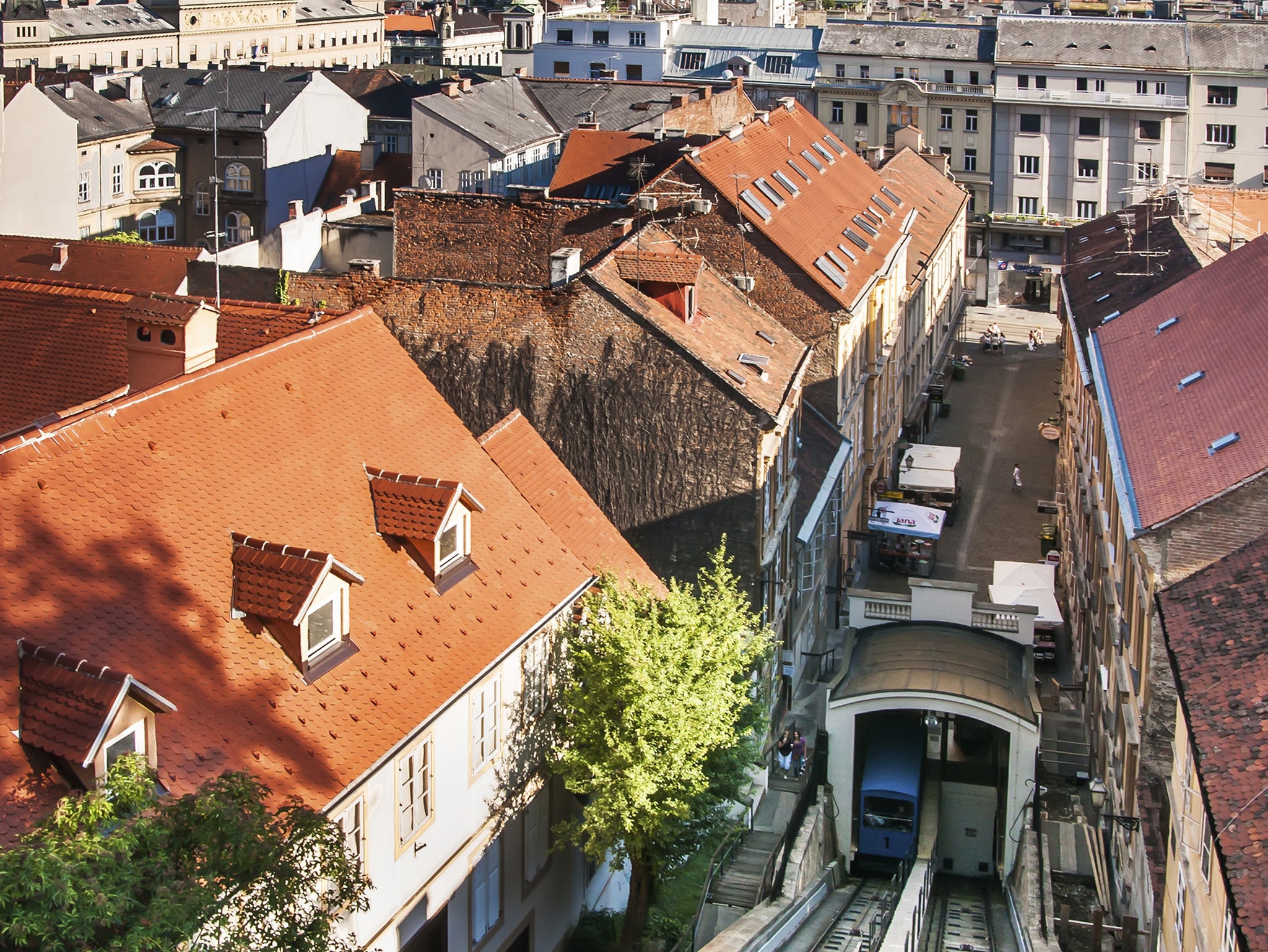 Shortest funicular in the world connects downtown and uppertown