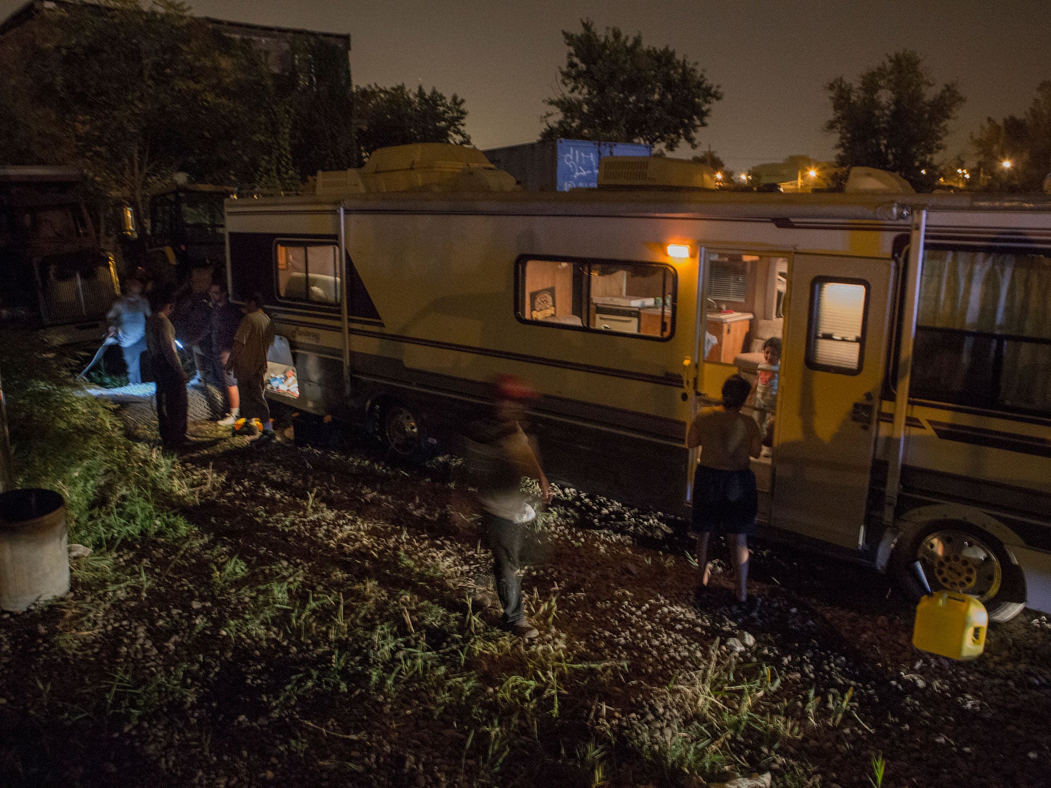 Bam’s trailer at its former parking spot, before he broke into a neighbour’s home to steal power (© Allen Agostino)