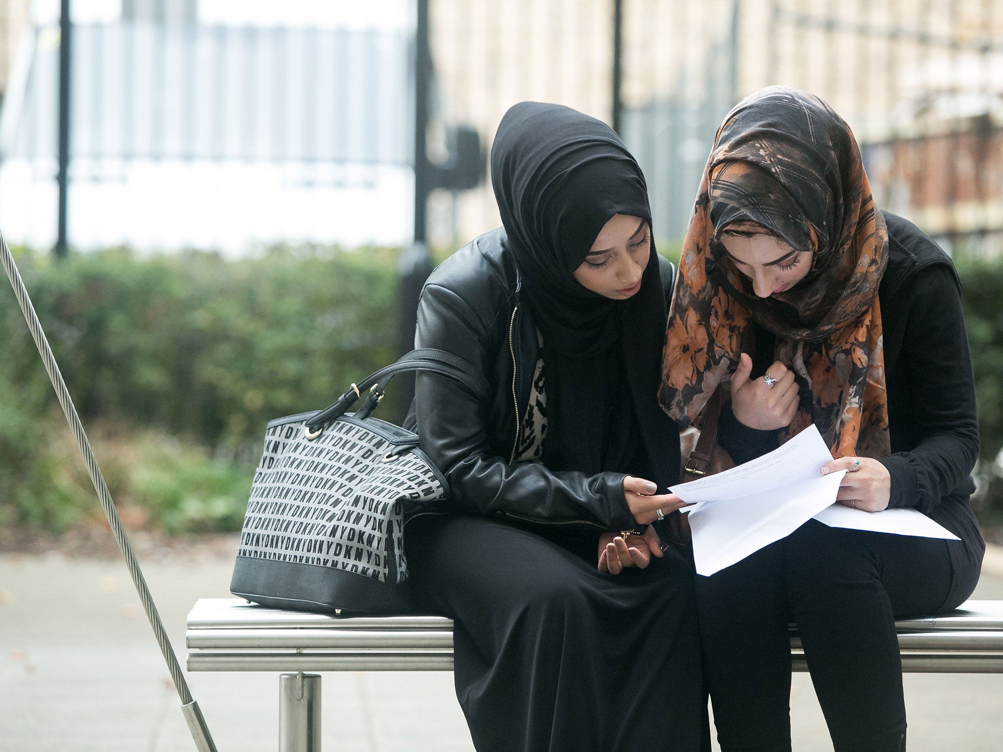 Students reads their A-level results at Westminster Kingsway College, King's Cross Centre, London (PA)