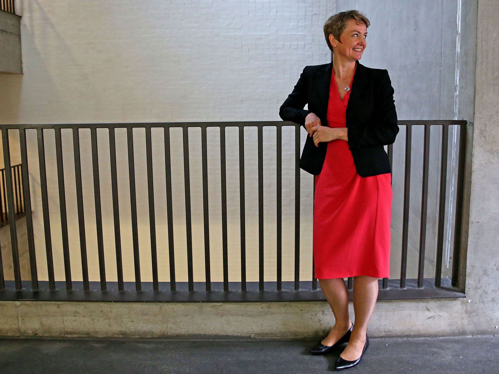 Yvette Cooper, seen in Liverpool yesterday, is battling to be the ‘stop Corbyn’ candidate