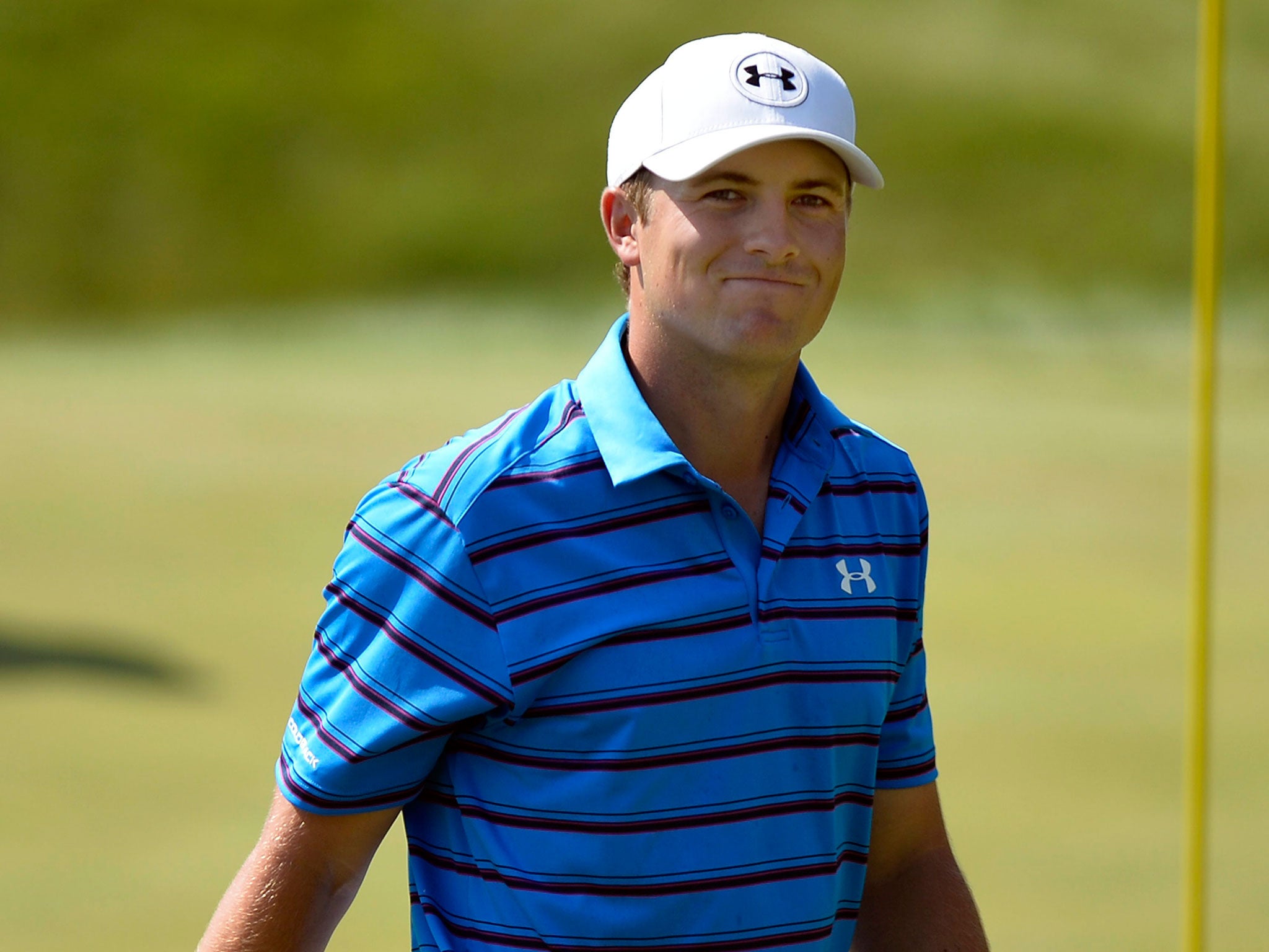 Jordan Spieth looks on at Whistling Straits