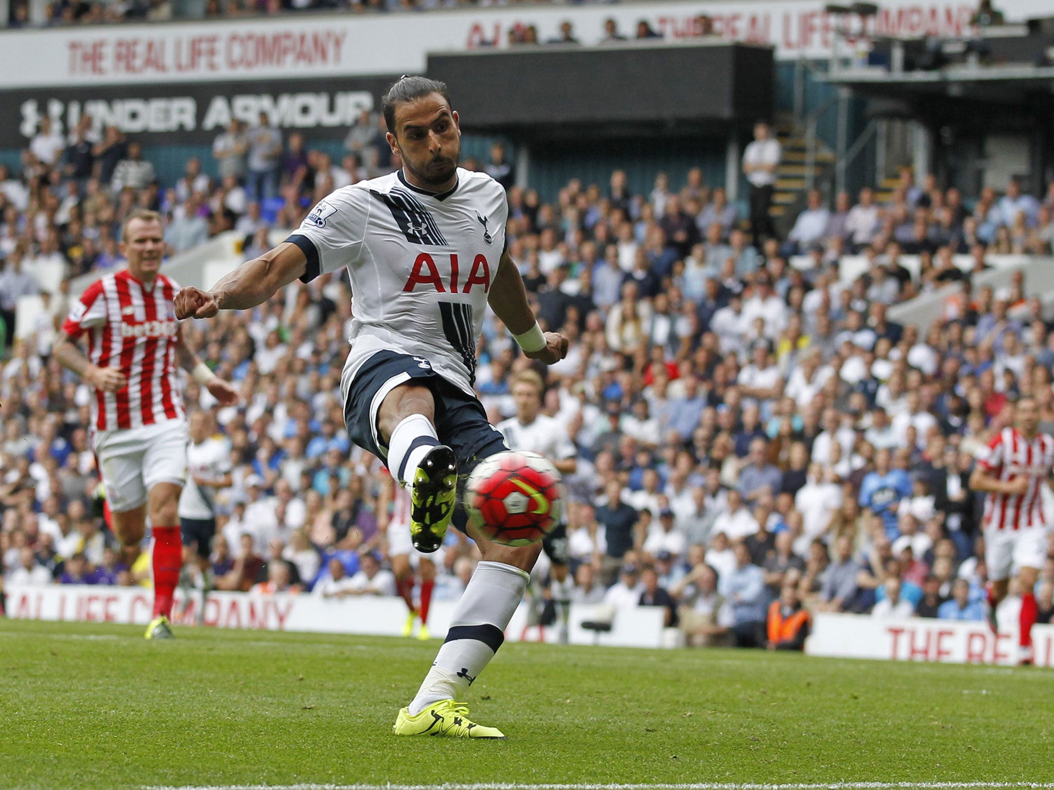 Nacer Chadli made it 2-0 just before half-time