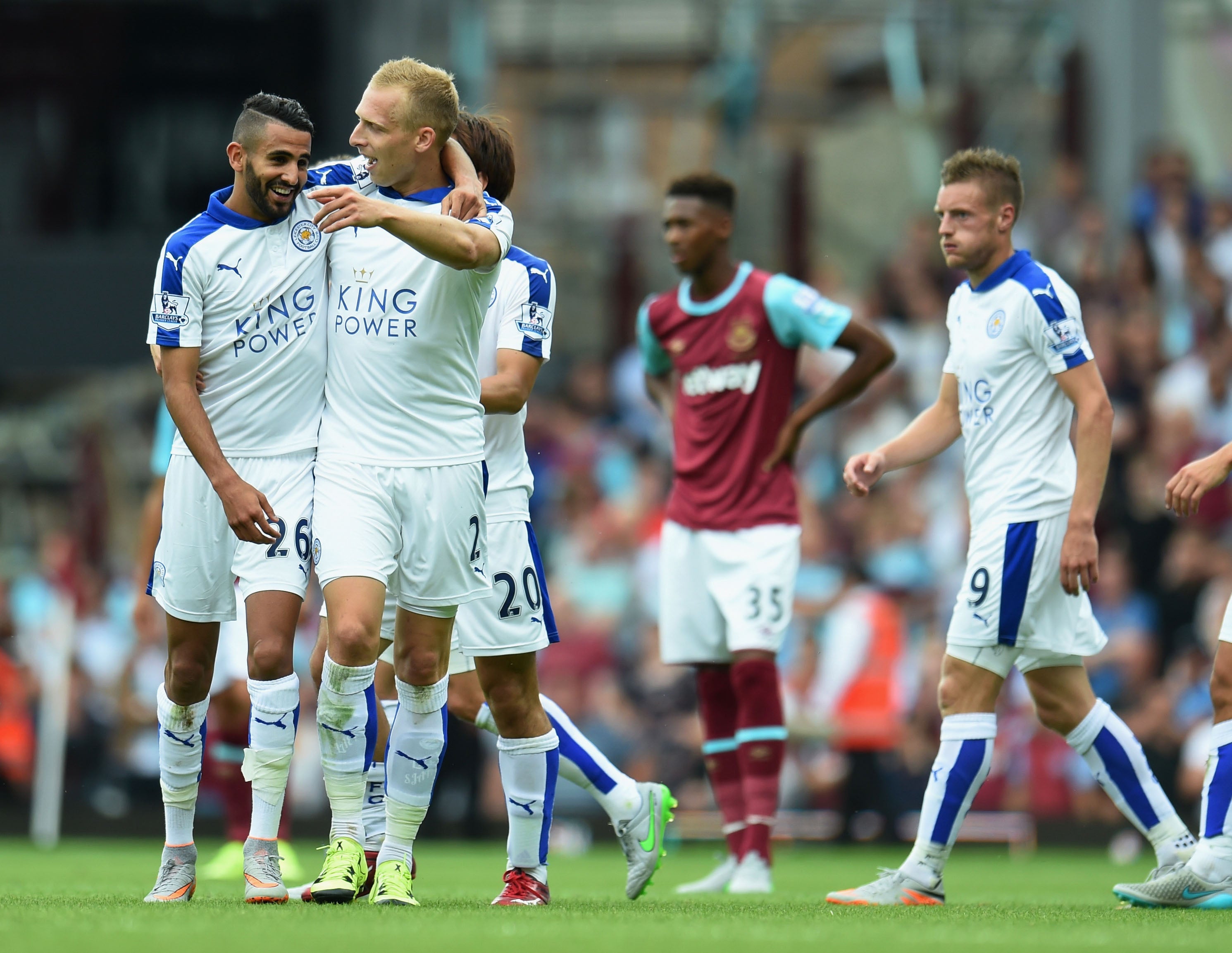 Riyad Mahrez celebrates