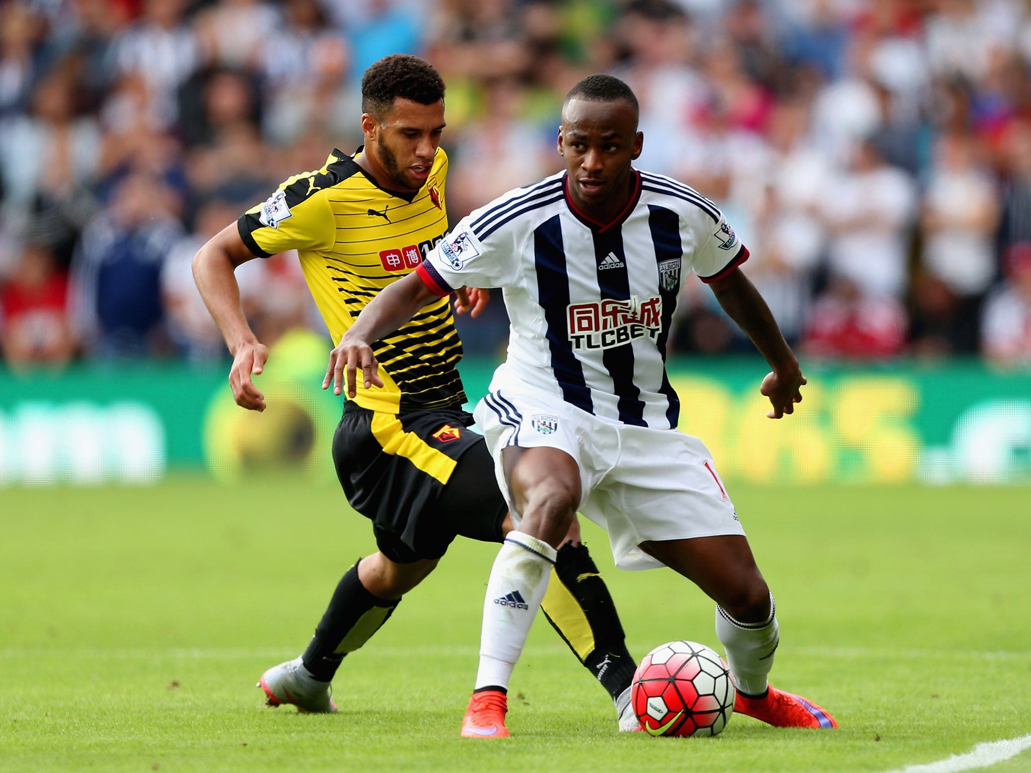 Saido Berahino shields the ball during the goalless draw