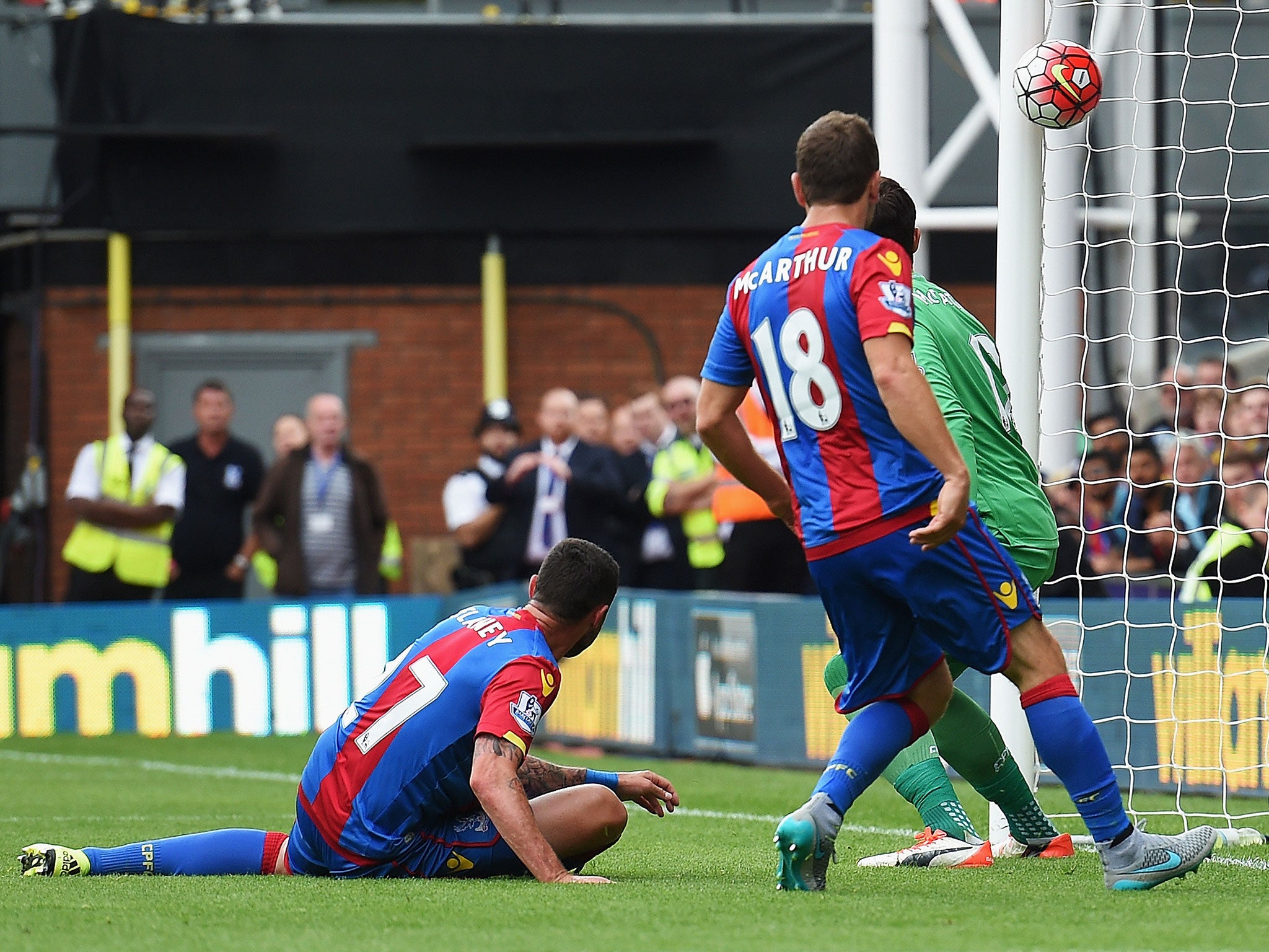 Damien Delaney diverts the ball into his own net