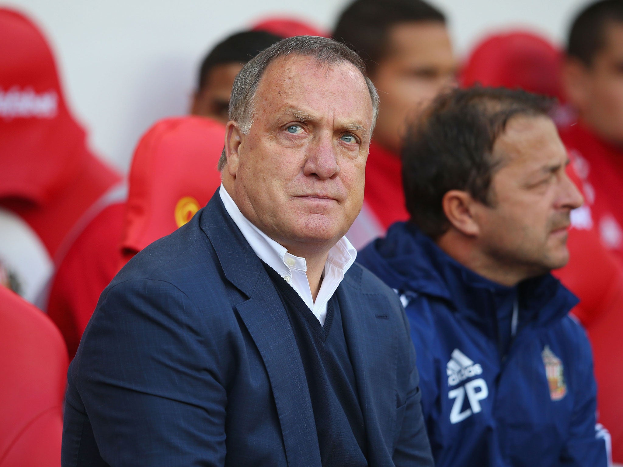 Sunderland manager Advocaat looks on