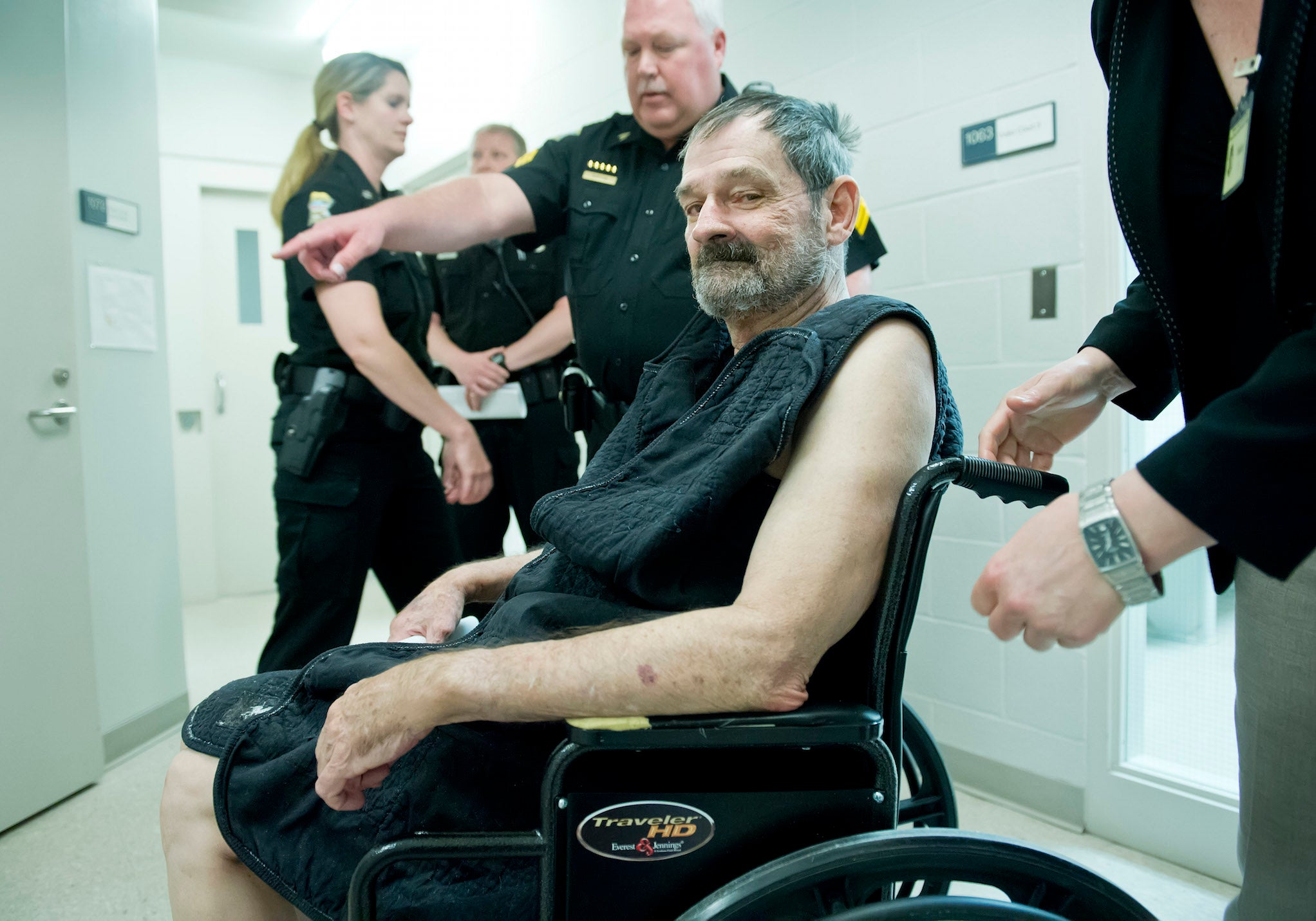 Frazier Glenn Cross Jr appears at his arraignment at the Fred Allenbrand Criminal Justice Complex in New Century, Kansas.