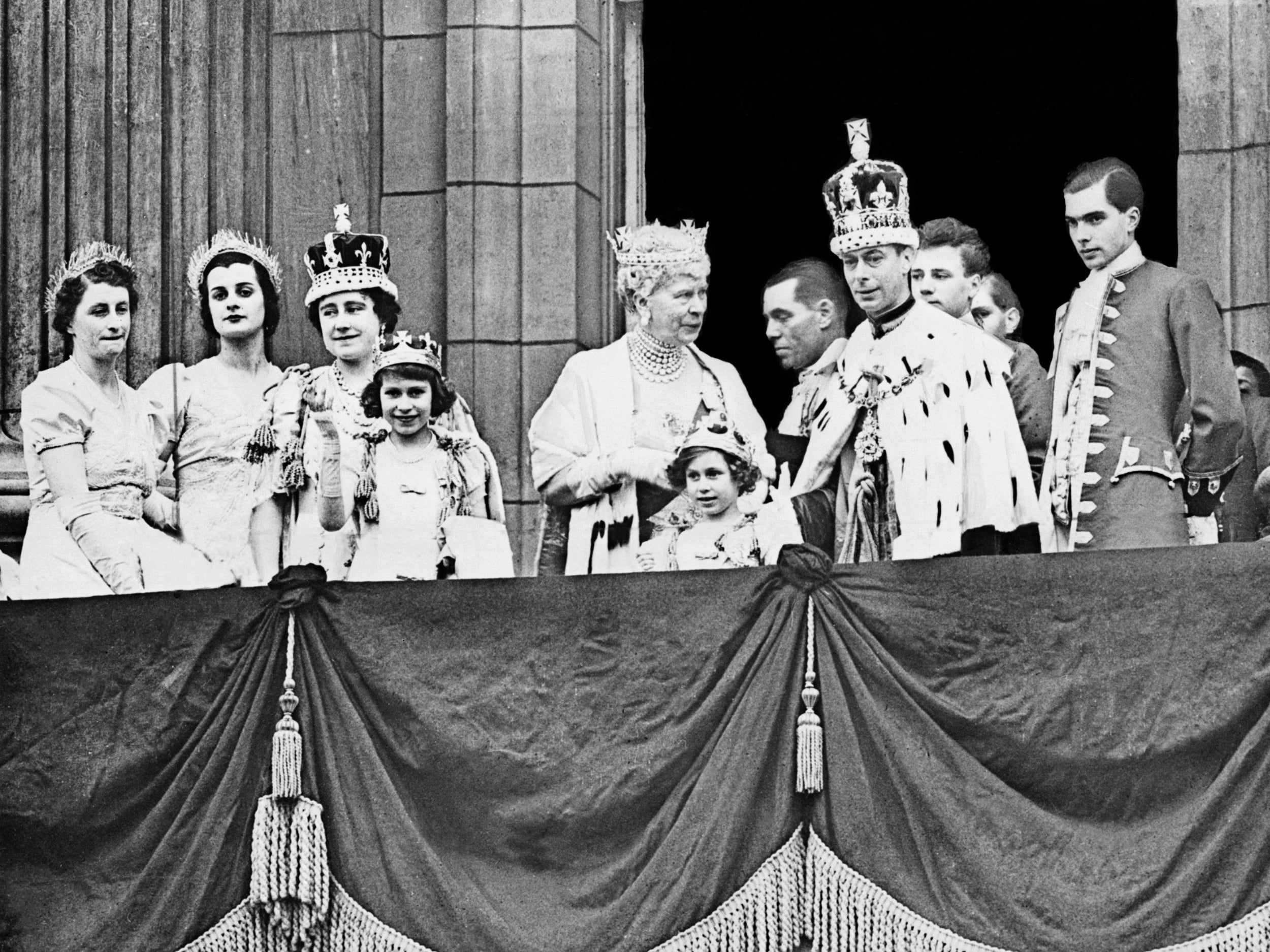 The coronation of King George VI in 1937; Elizabeth, aged 10, became the heir apparent to the throne