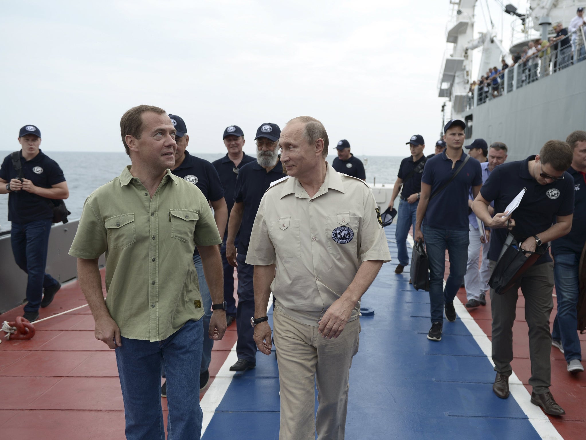 The Russian president was part of an expedition near Sevastopol, Crimea