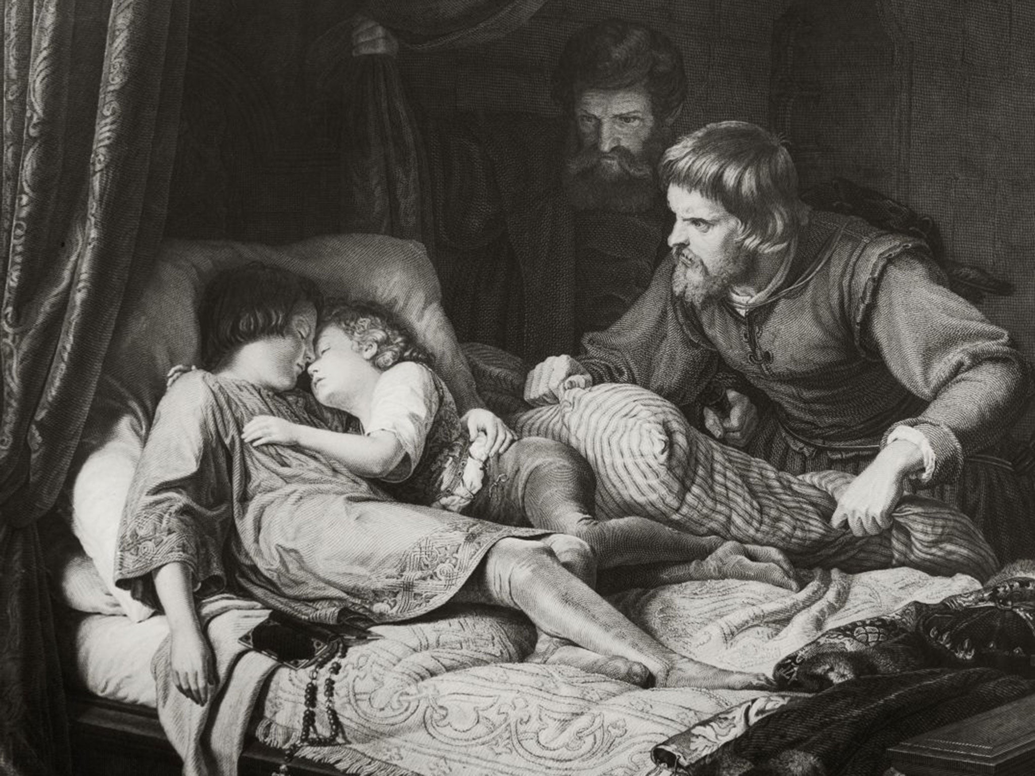 The murderers of the 'Princes in the Tower' regard their sleeping victims