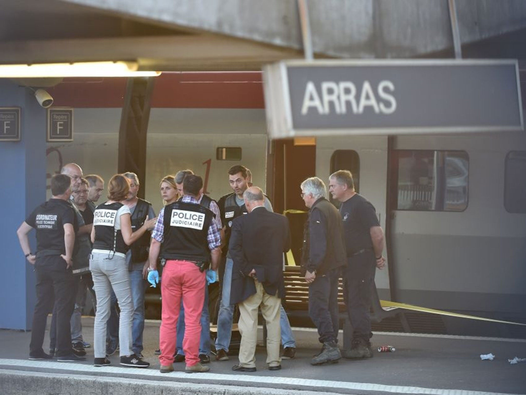 Crime and forensic investigators at Arras station (Image: AFP)