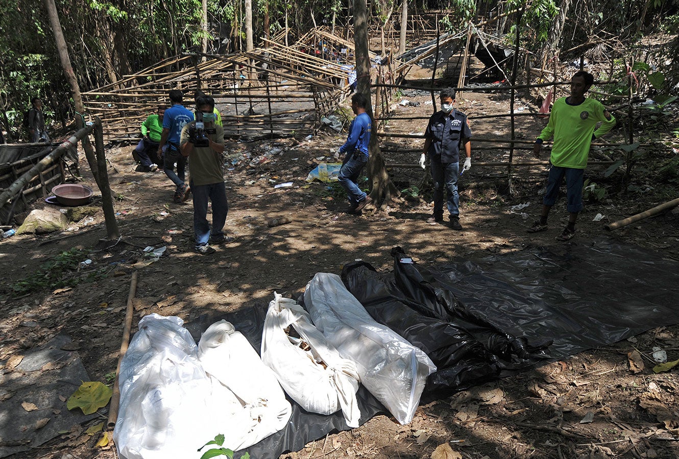 Other mass graves on the Thai-Maysia border of victims of people smugglers were found in May