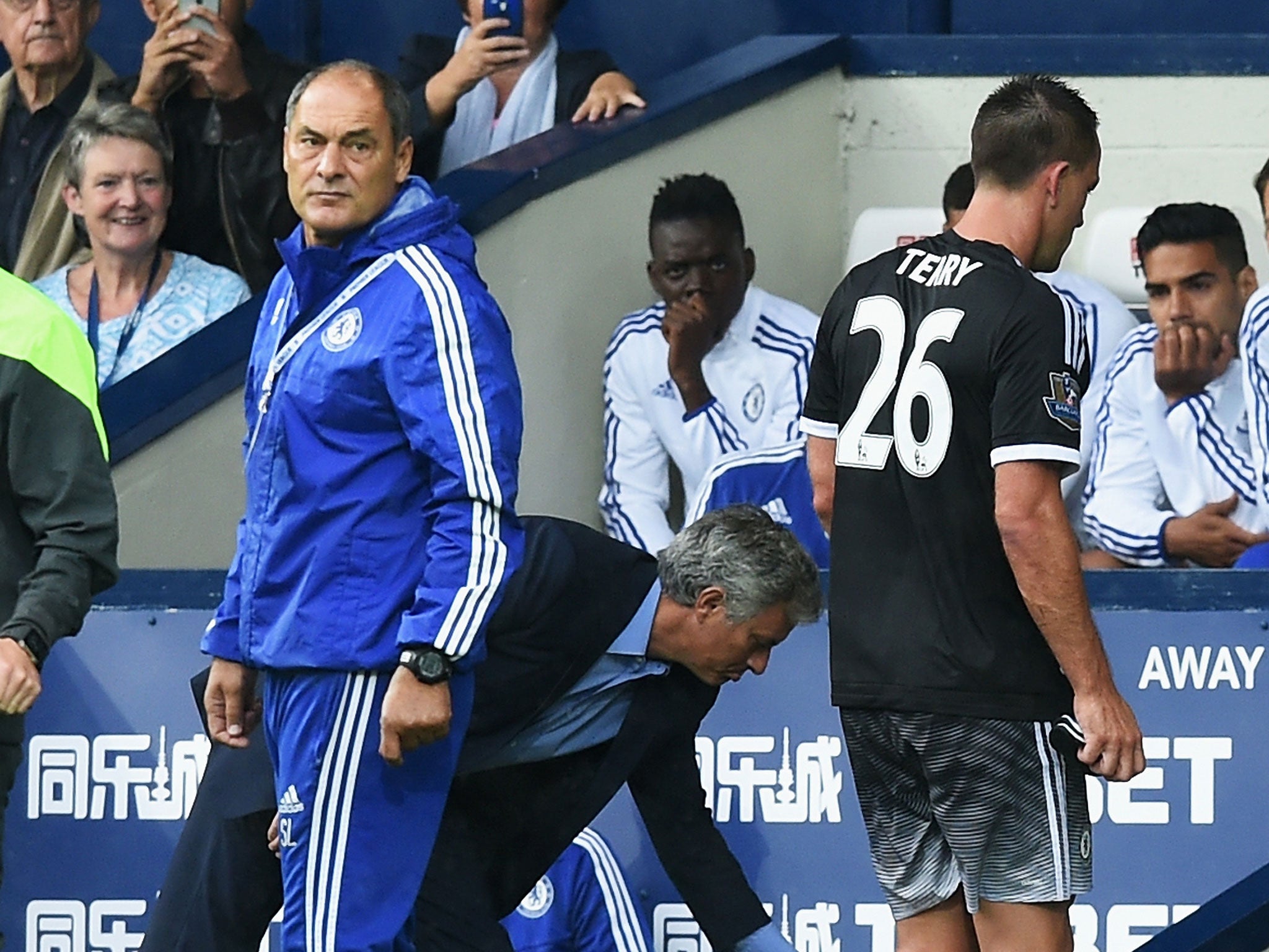 John Terry leaves the field after dismissal against West Brom